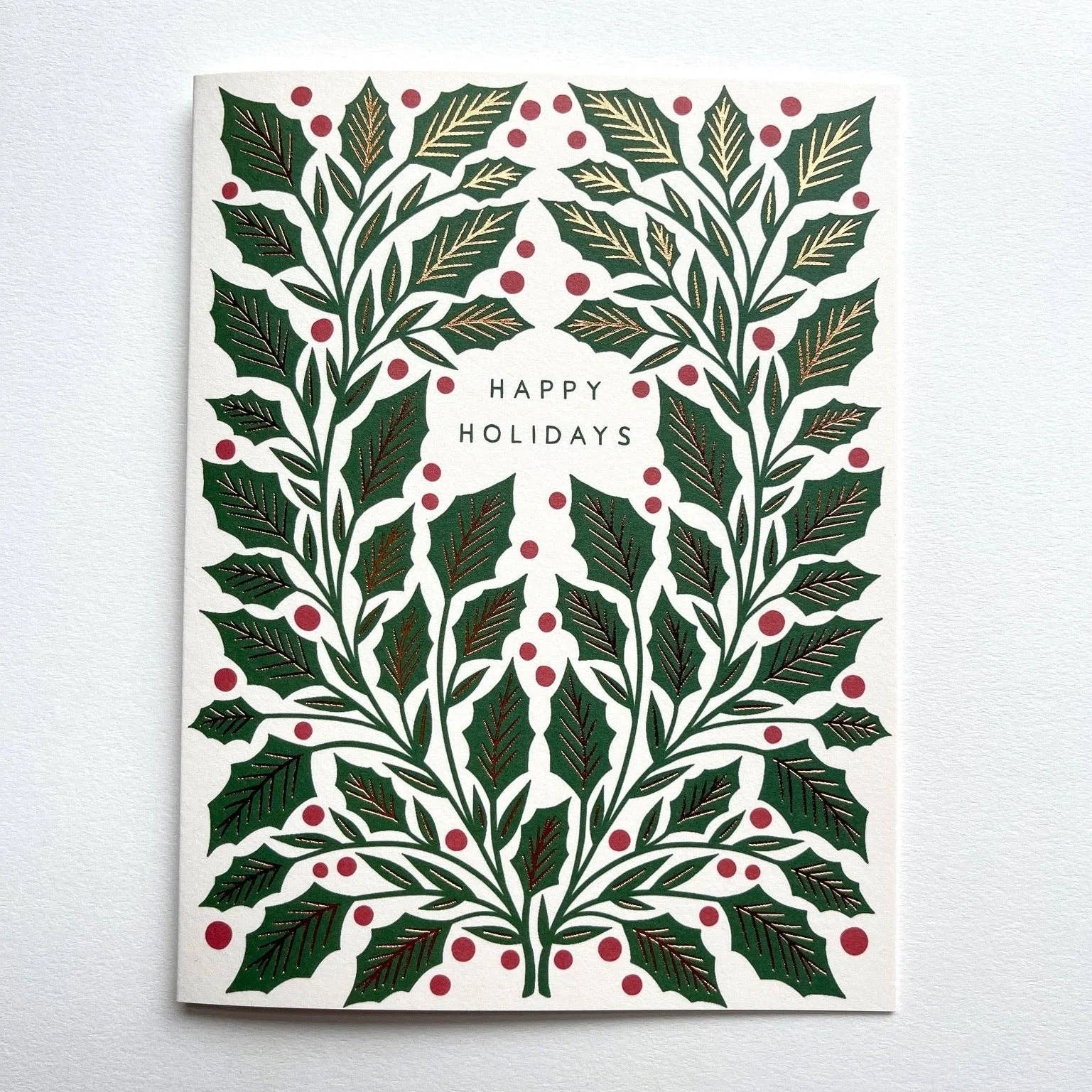 Holly Leaves & Berries Holiday Card - Image 3