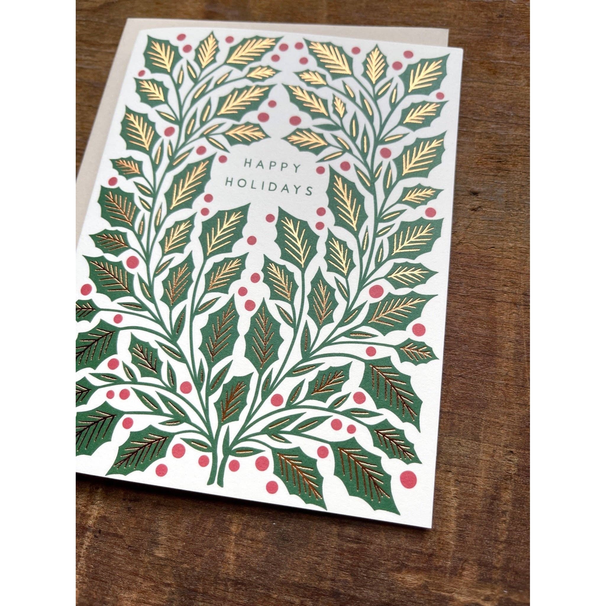Holly Leaves & Berries Holiday Card - Image 5