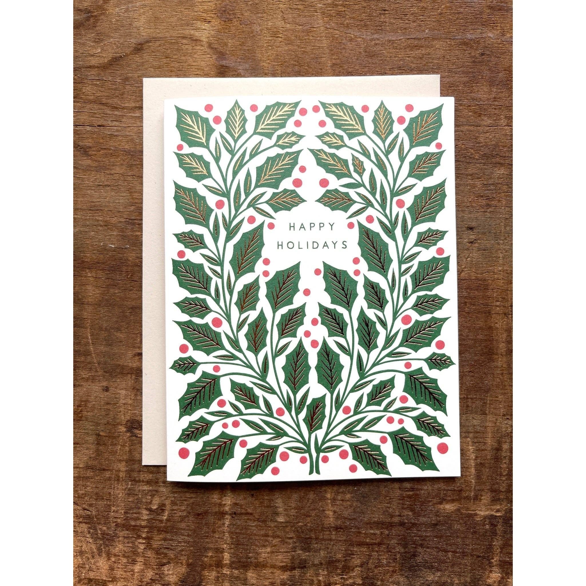 Holly Leaves & Berries Holiday Card - Image 6