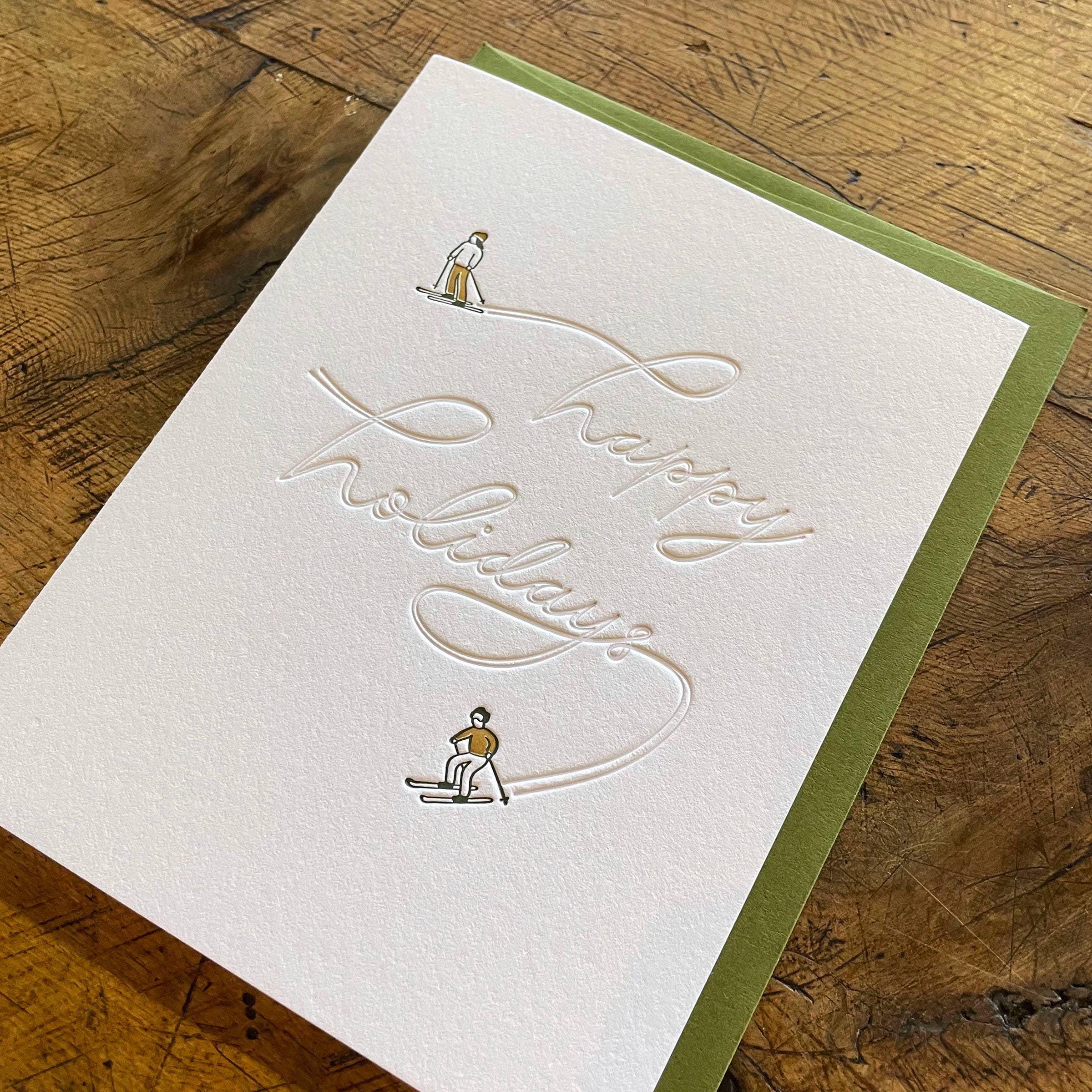 Skiers Happy Holidays Card - Image 2