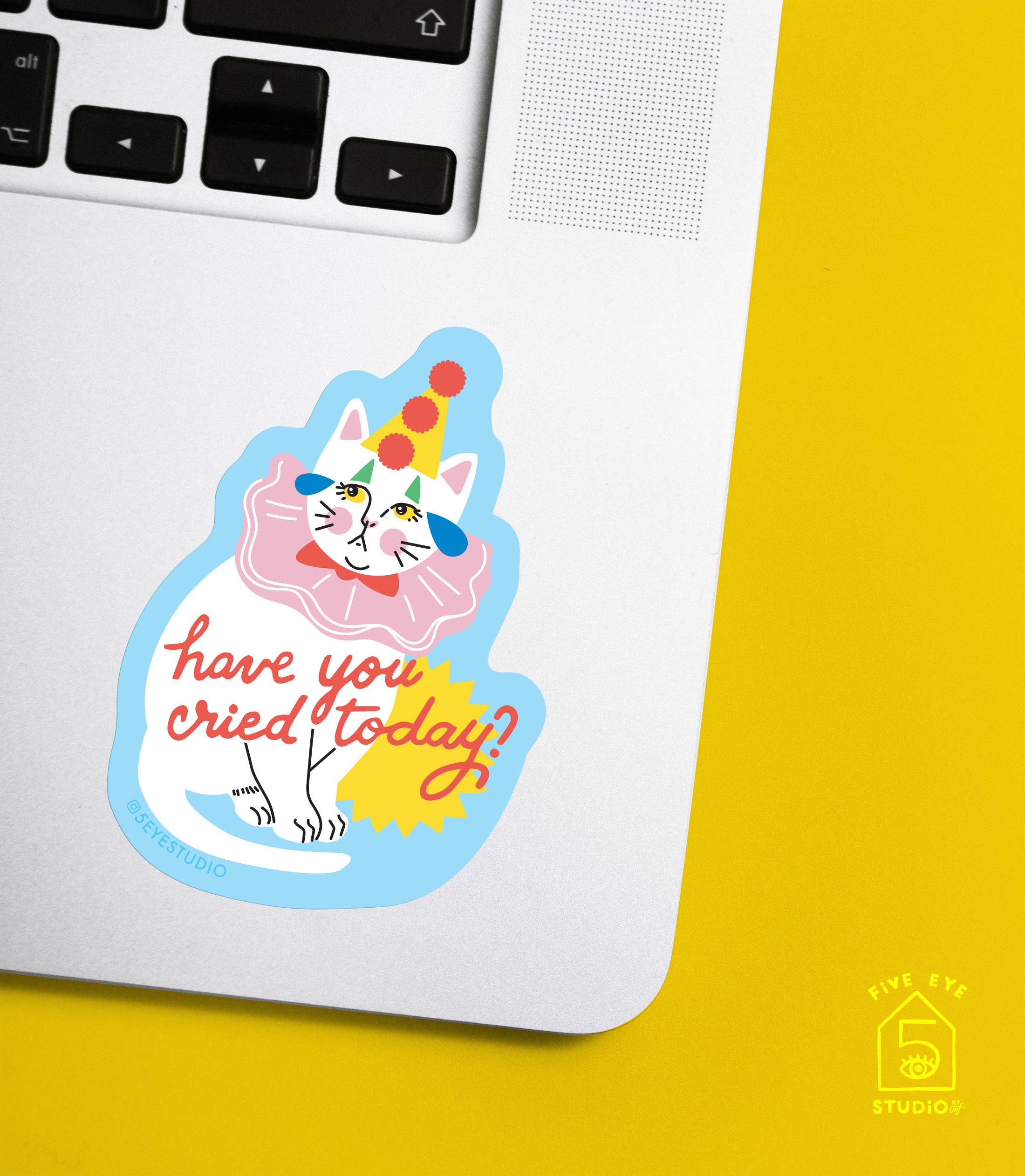 Crying Clown Cat Sticker - Image 3
