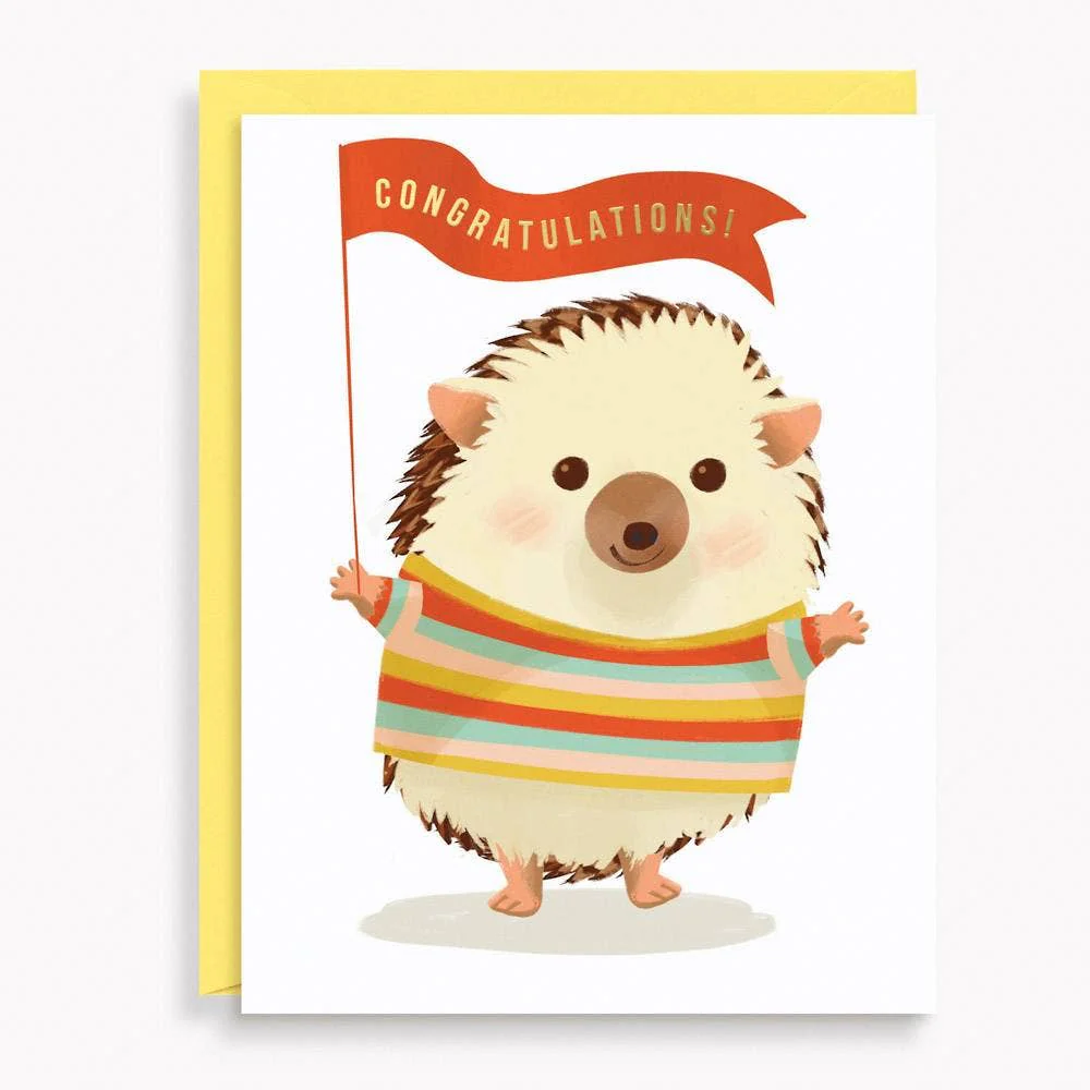 Hedgie Congrats Card