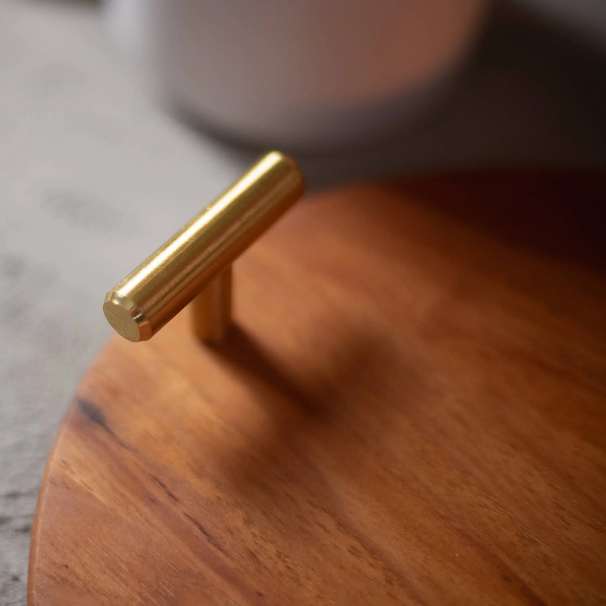 Hickory Tray with Brushed Brass Handles - Image 3