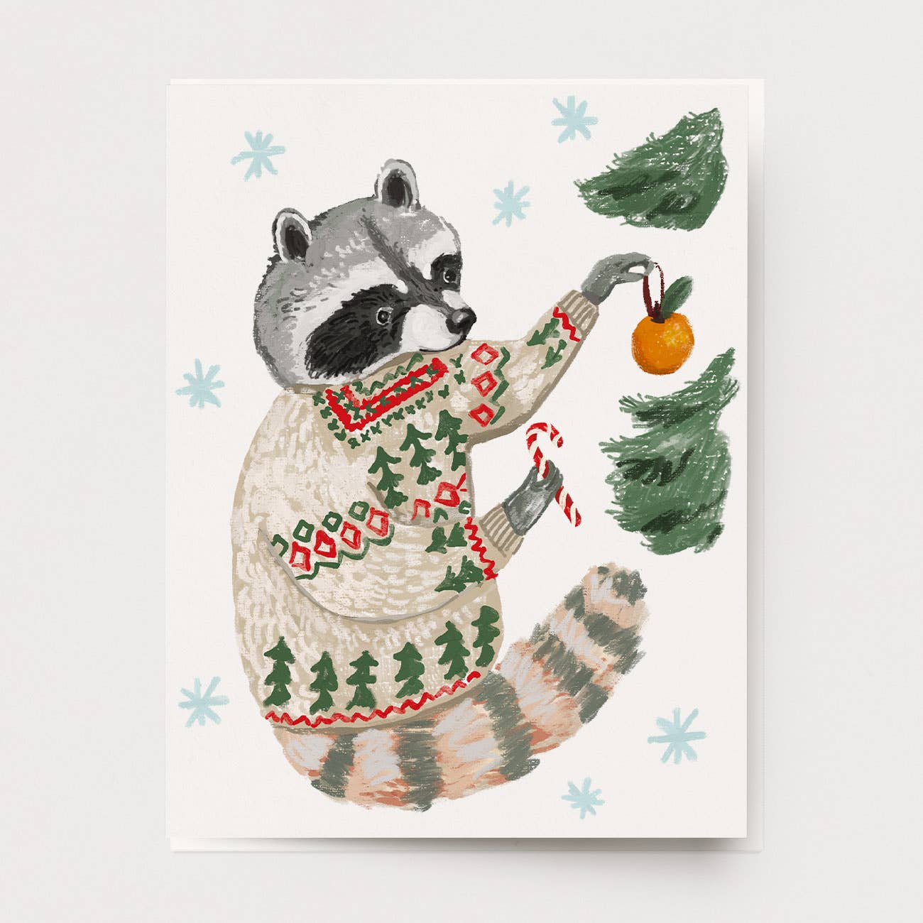 Holiday Raccoon Card