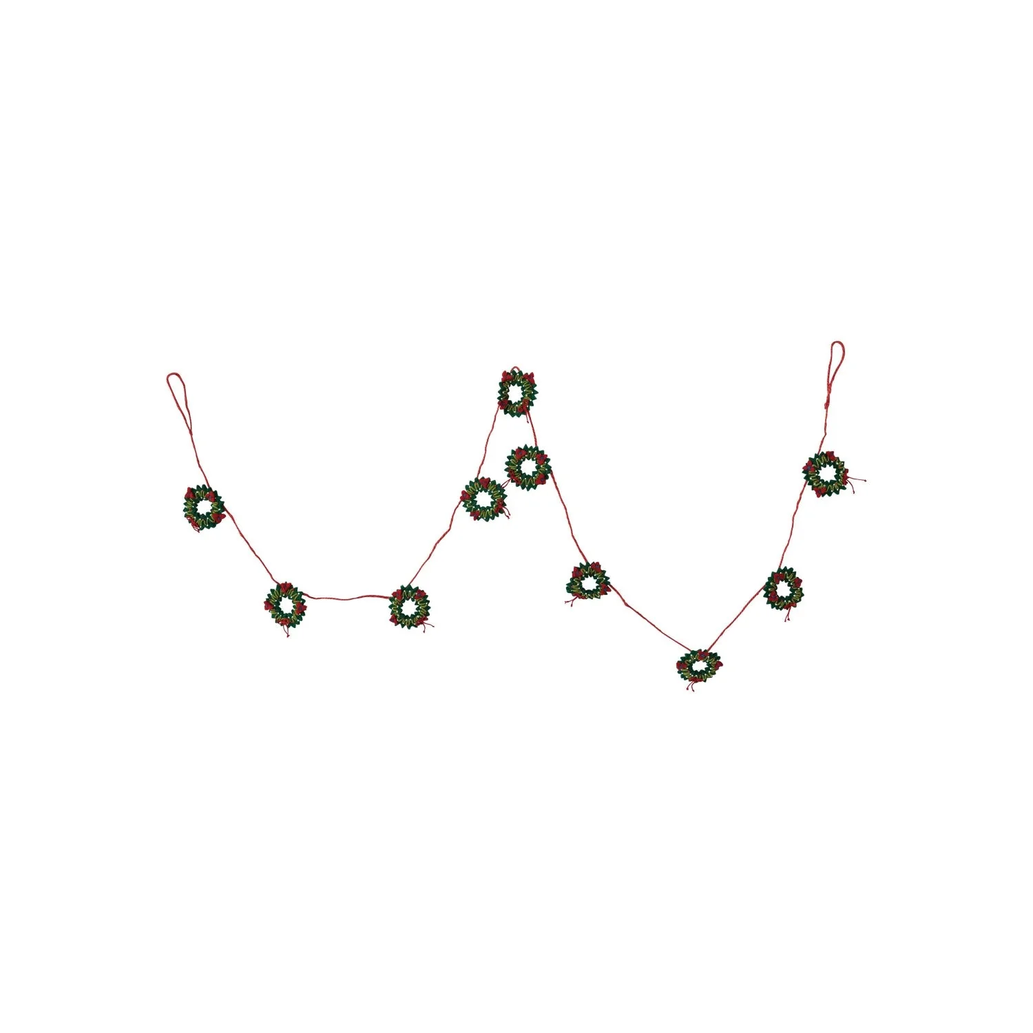 Holiday Wreaths Wool Felt Garland - Image 2