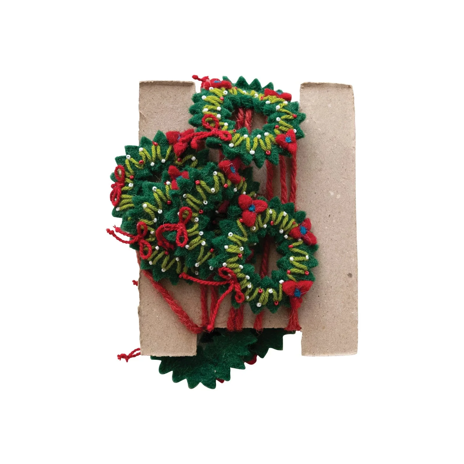Holiday Wreaths Wool Felt Garland - Image 4