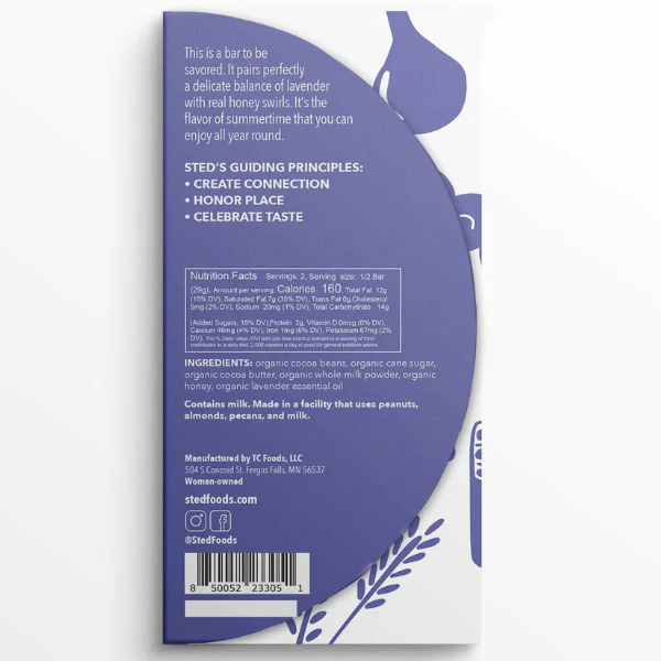 Honey Lavender Chocolate Bar - Image 2