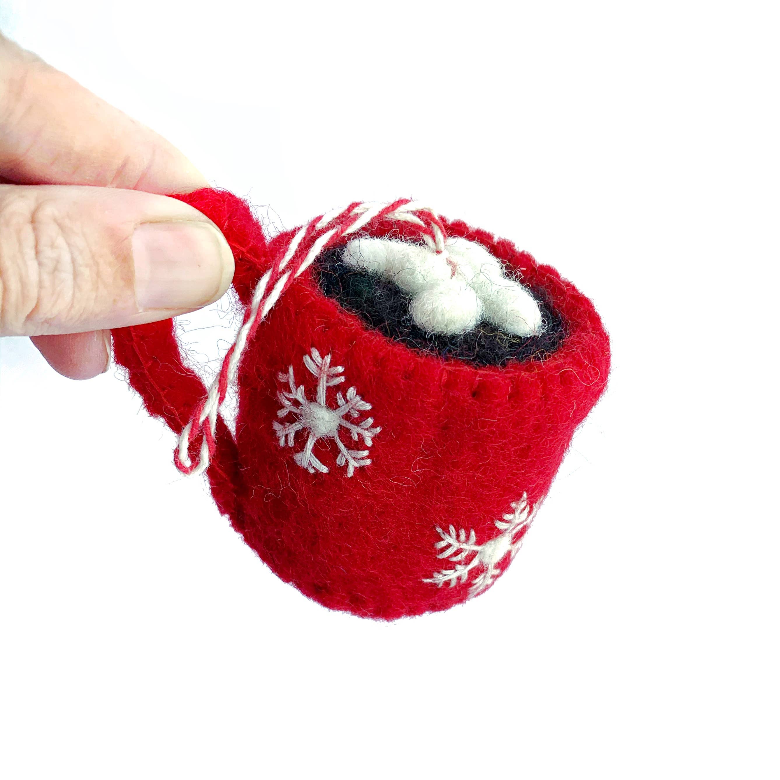 Hot Chocolate Felt Wool Ornament - Image 3