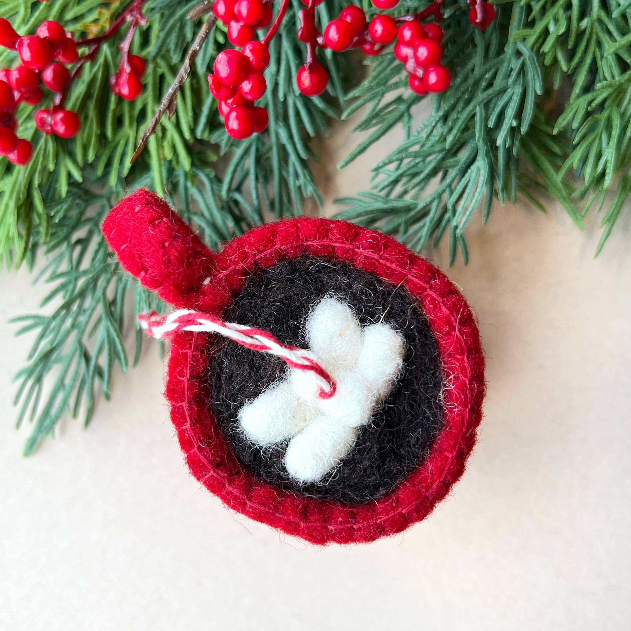 Hot Chocolate Felt Wool Ornament - Image 4