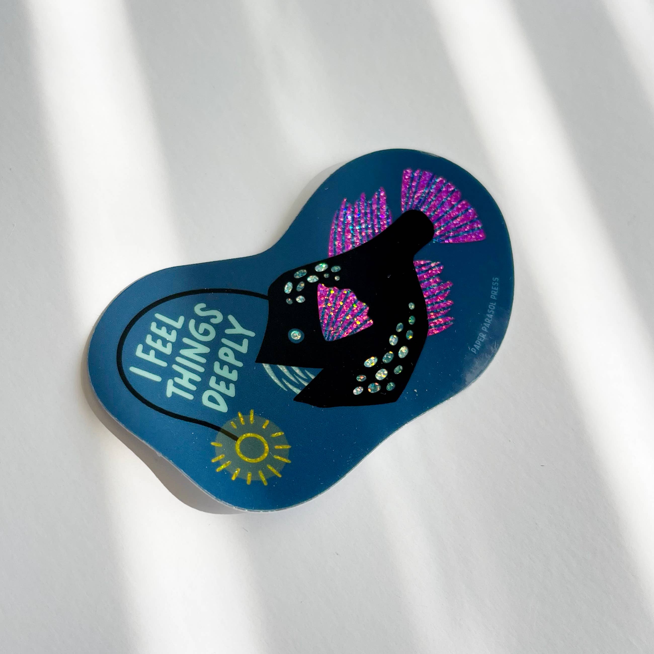 I Think Deeply Anglerfish Vinyl Stardust Sticker