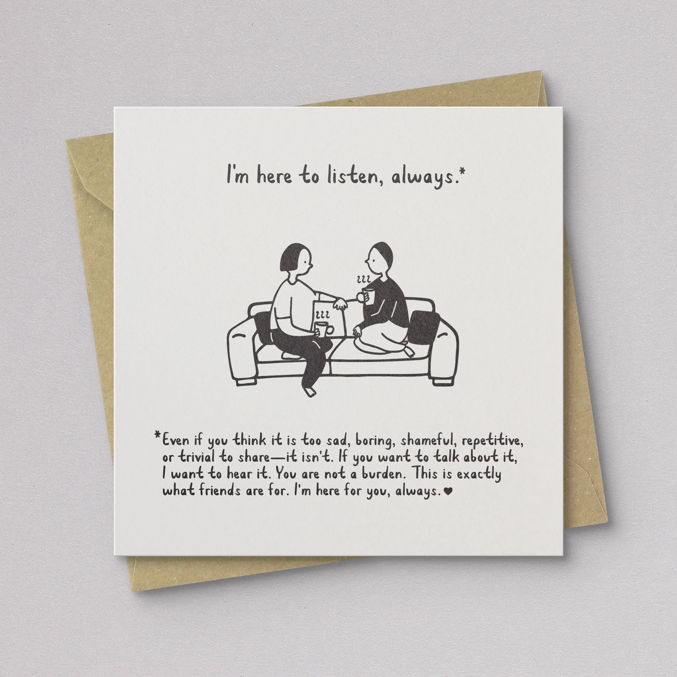 Here to Listen Sympathy Card - Image 2