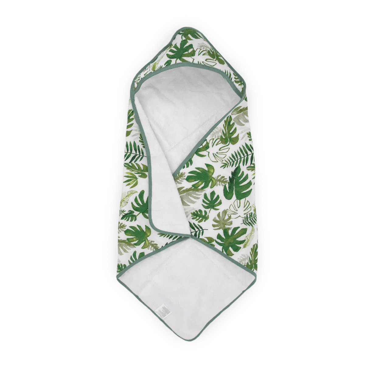 Infant Hooded Towel: Tropical Leaf - Image 2