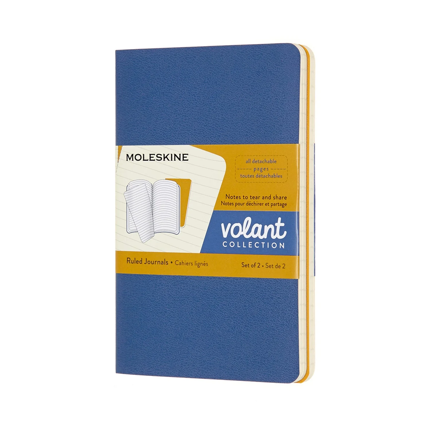 Volant Ruled Journal Set: Blue/Yellow - Image 2
