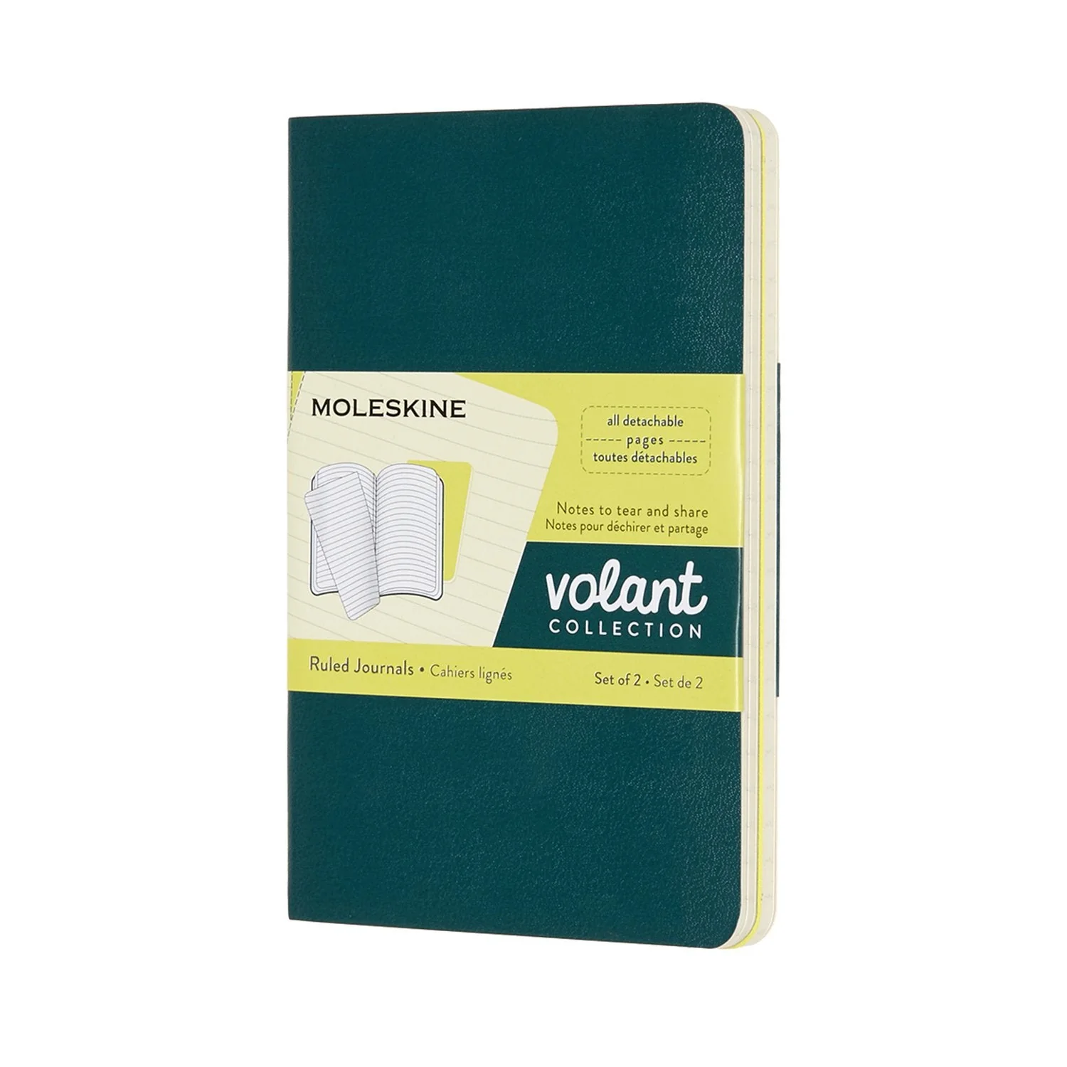 Volant Ruled Journal Set: Yellow/Green - Image 2