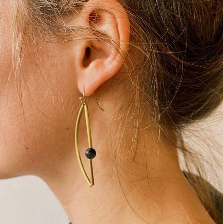 Juxtaposition Natural Stone Earrings - Image 2