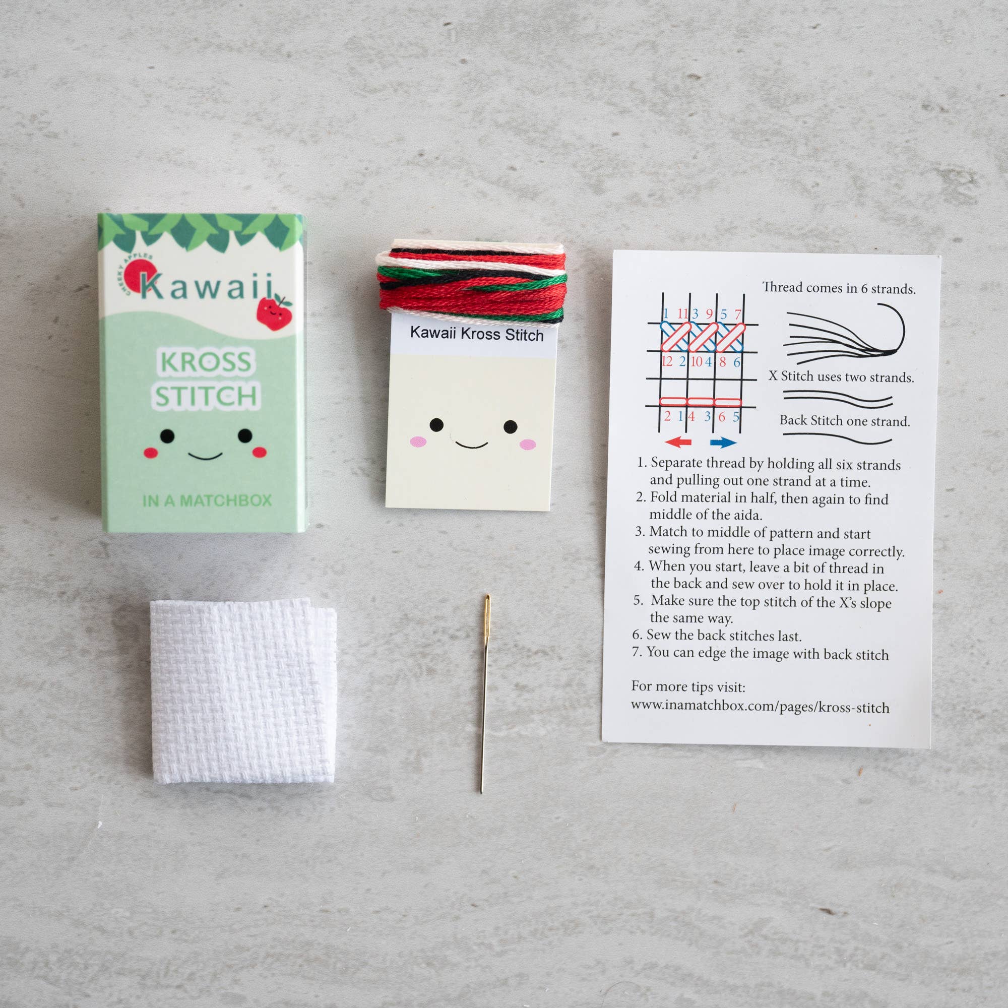 Mini Apple Cross Stitch Kit - Image 2