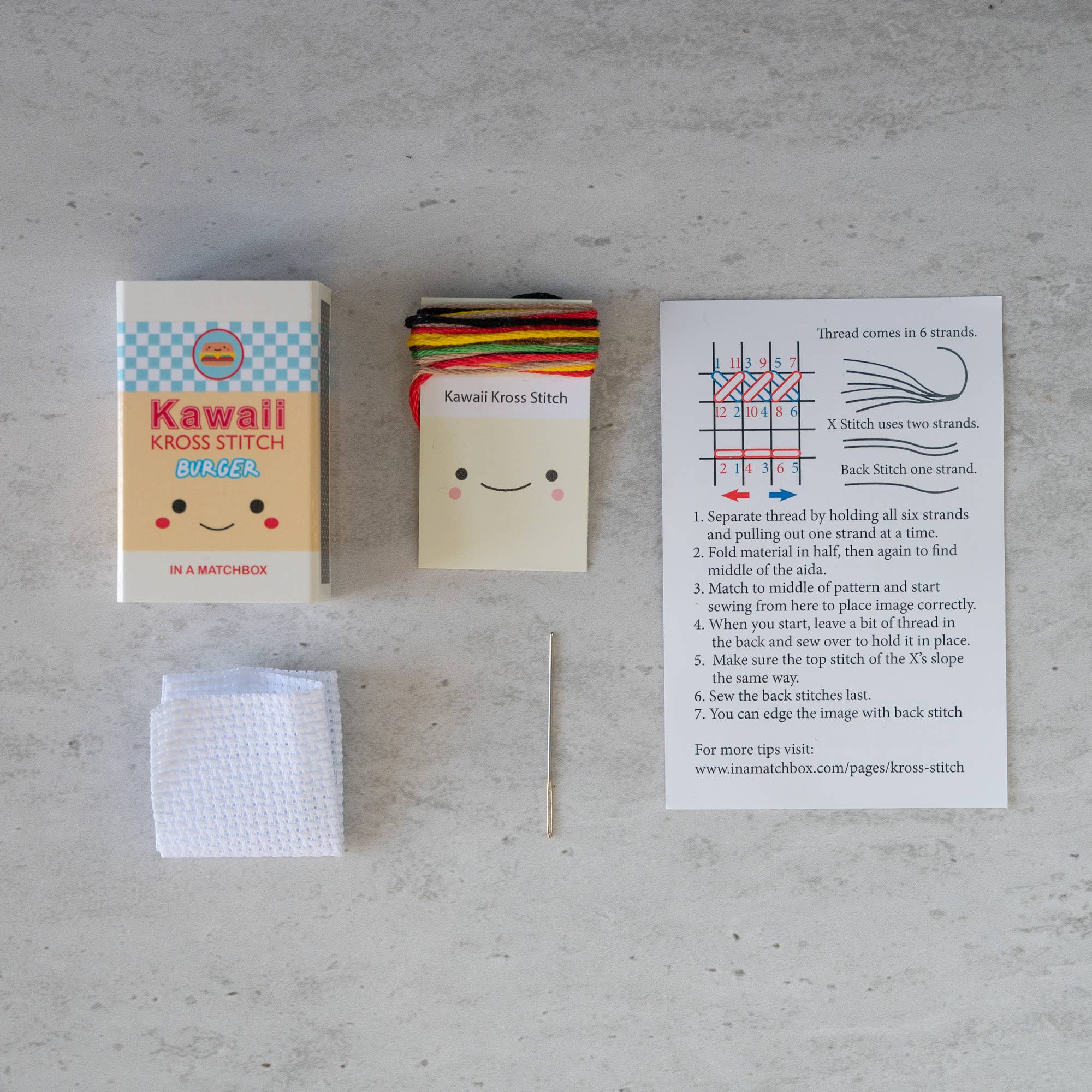Mini Burger Cross Stitch Kit - Image 2