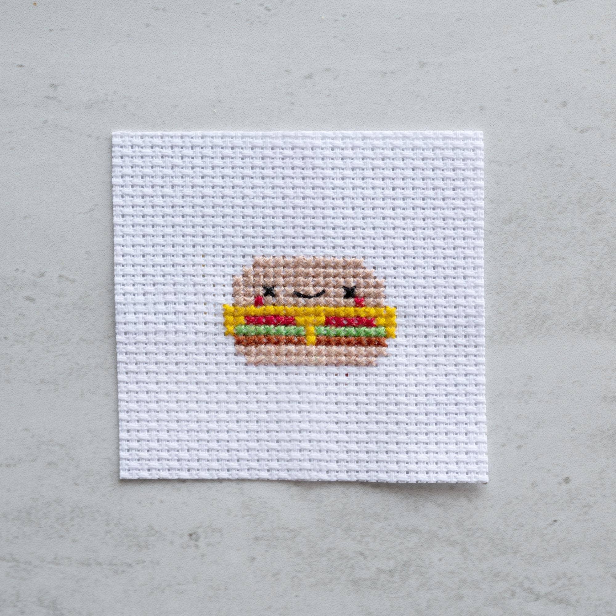 Mini Burger Cross Stitch Kit - Image 5