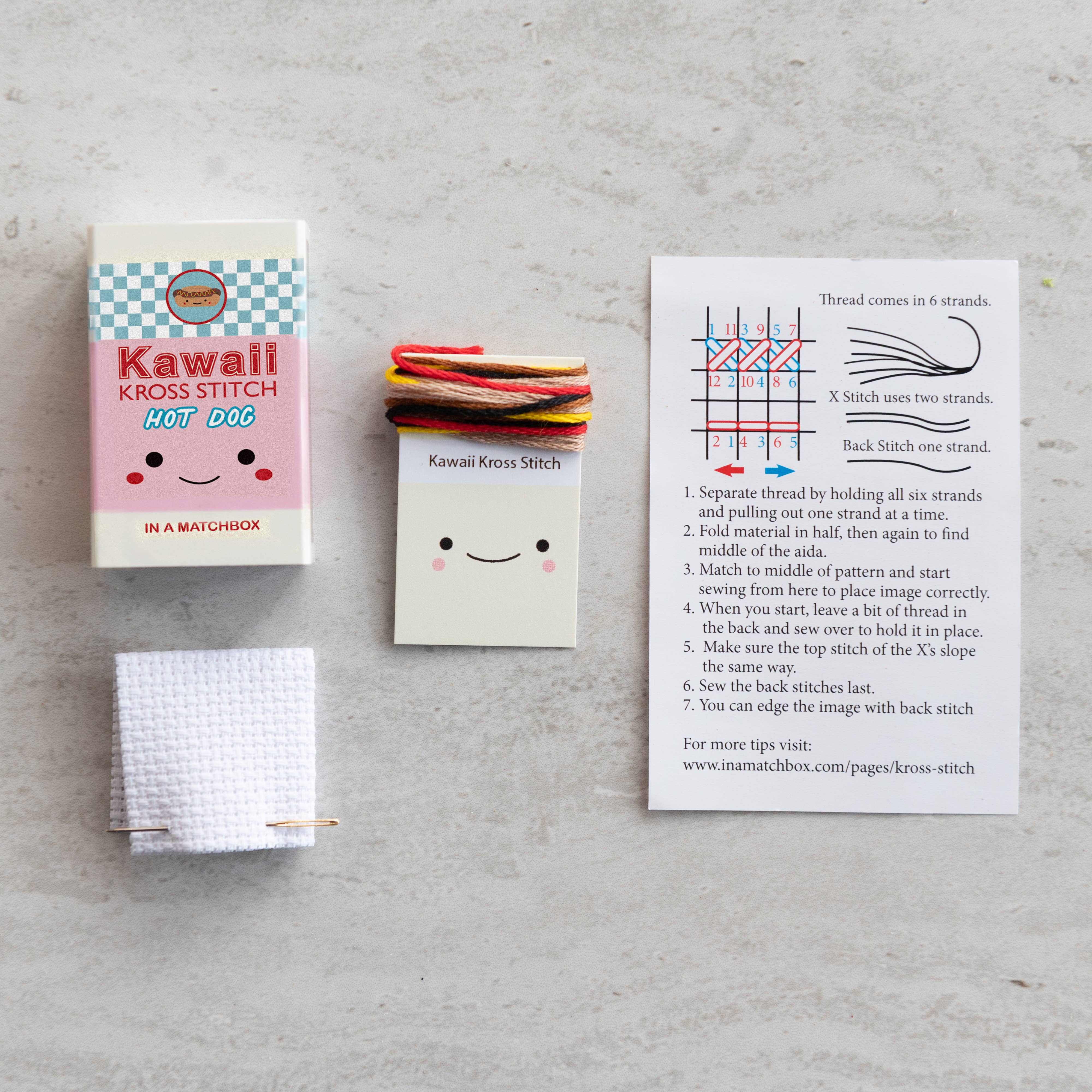 Mini Hot Dog Cross Stitch Kit - Image 2