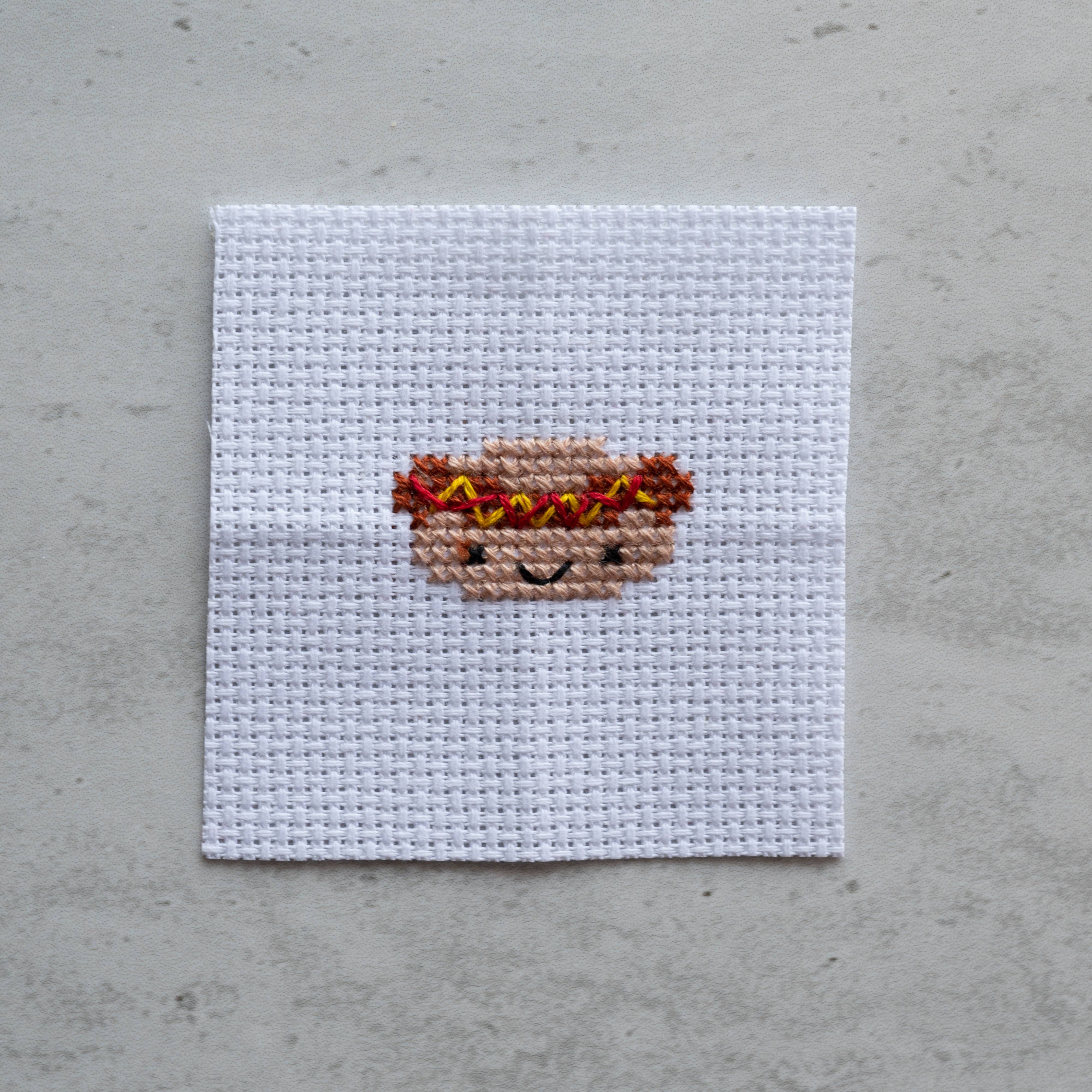 Mini Hot Dog Cross Stitch Kit - Image 4