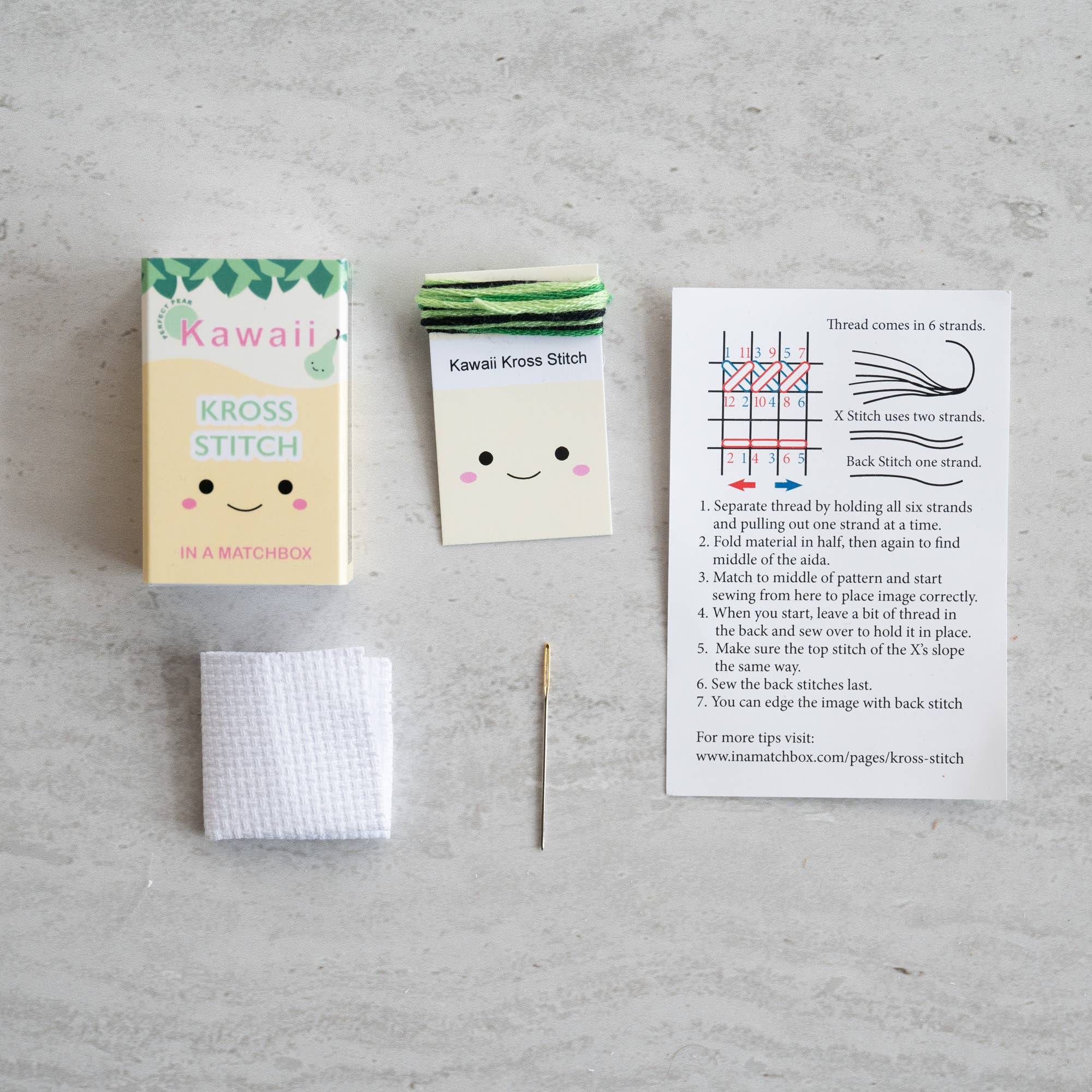 Mini Pear Cross Stitch Kit - Image 2