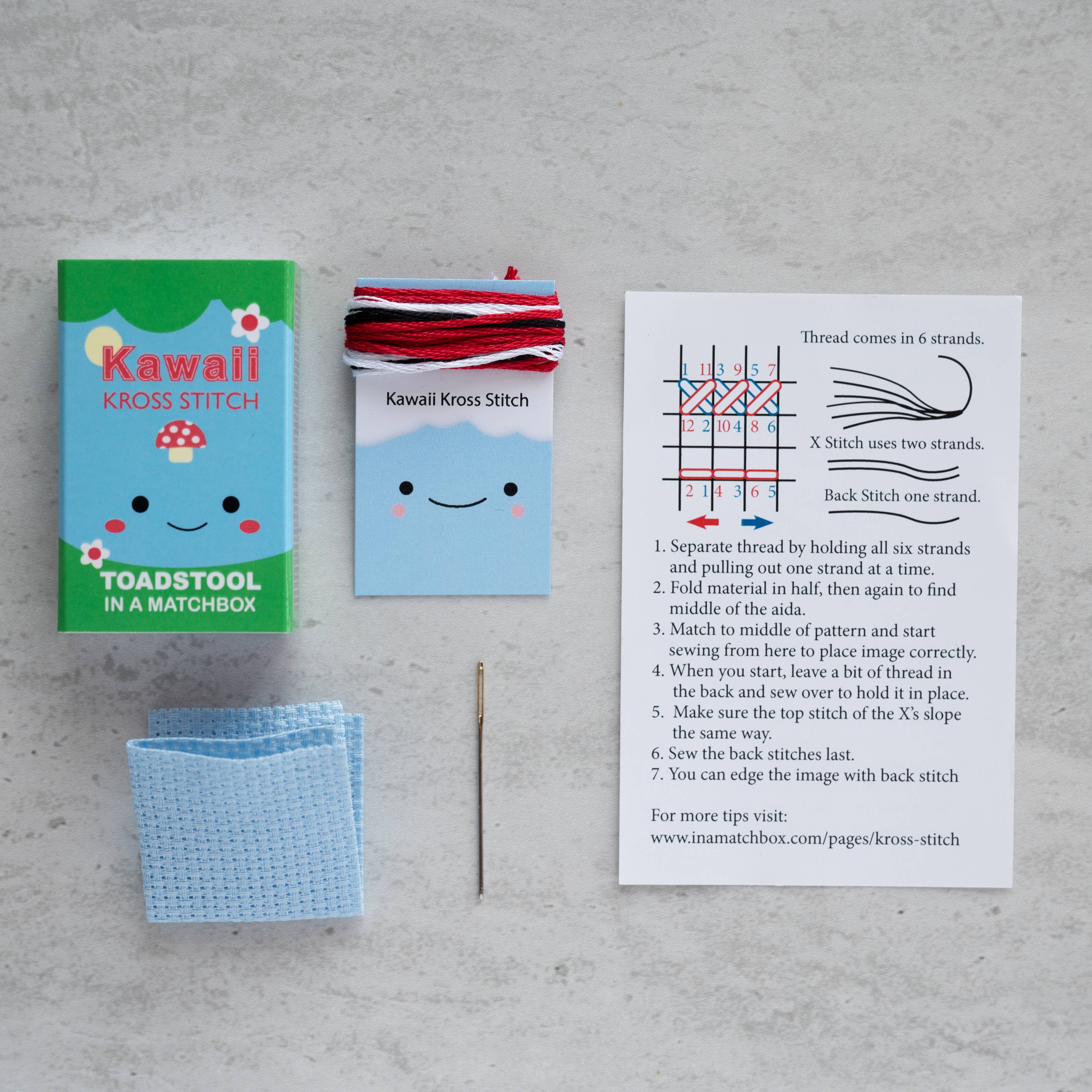 Mini Toadstool Cross Stitch Kit - Image 2
