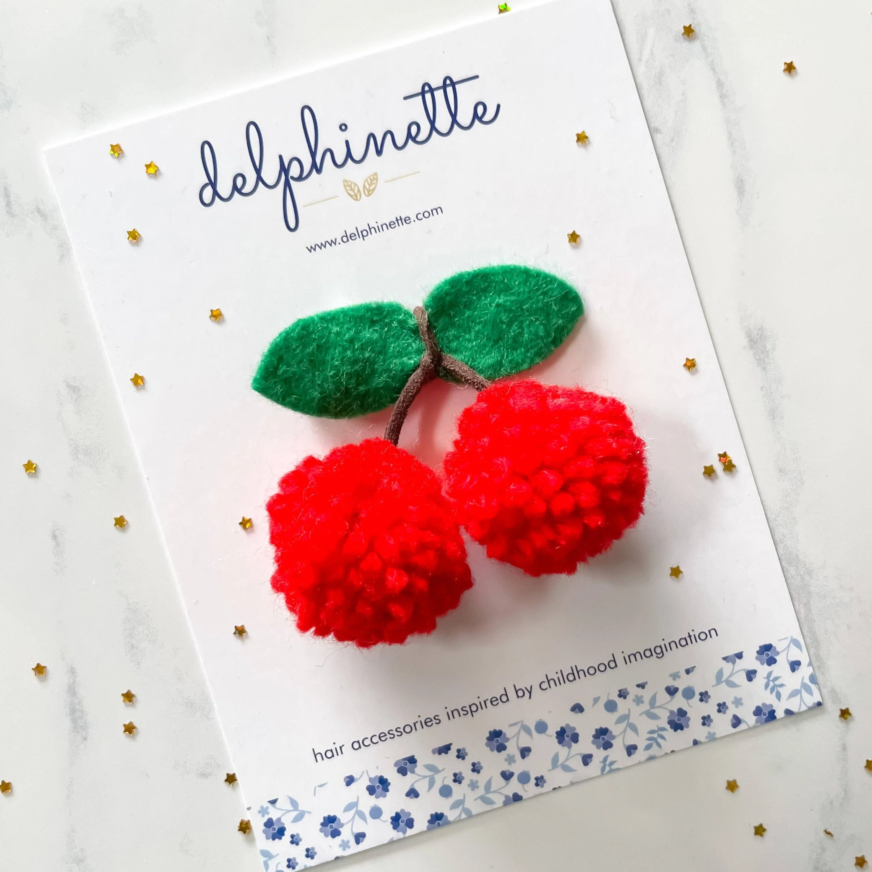 Cherry Pom Pom Hair Tie - Image 3