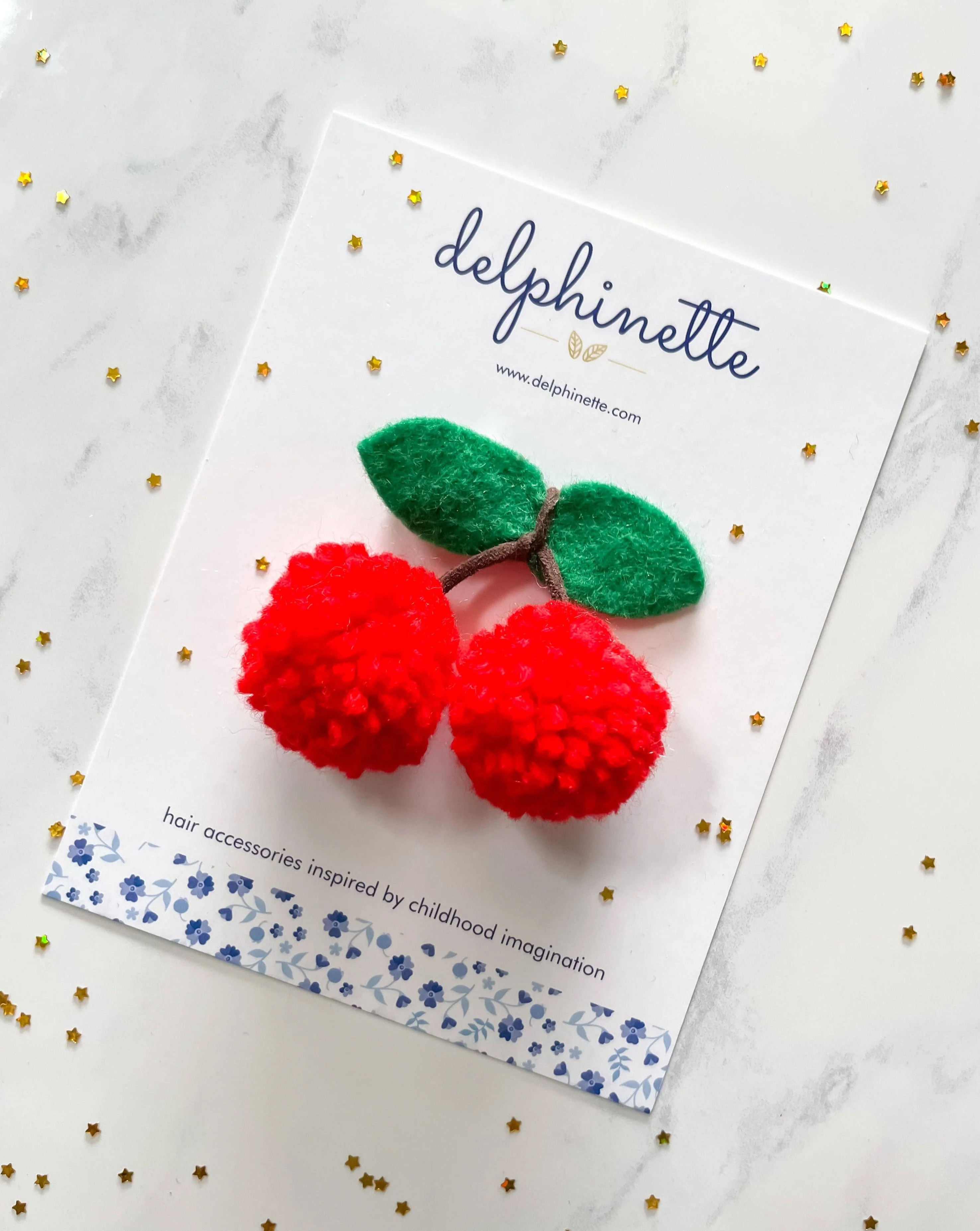 Cherry Pom Pom Hair Tie - Image 6