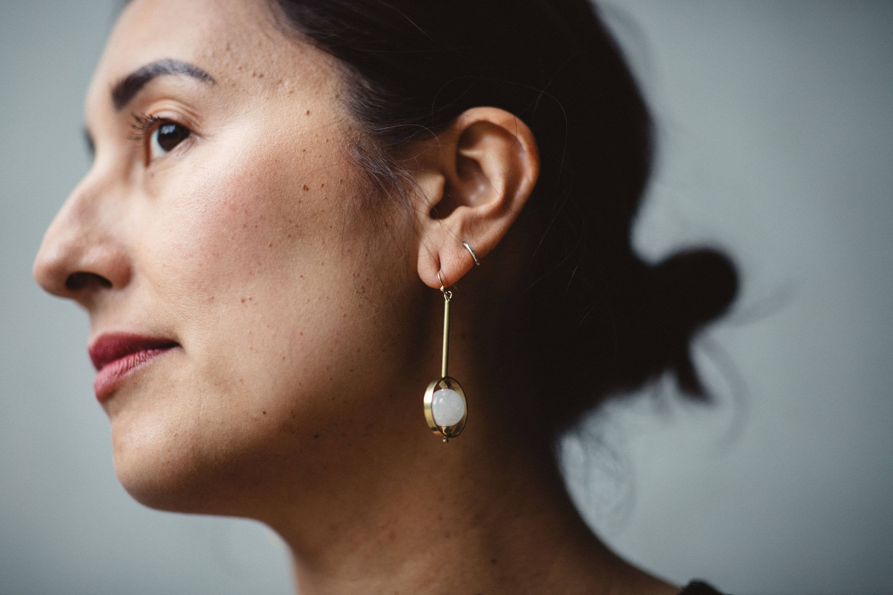 Kinetic Quartz Drop Earrings - Image 2