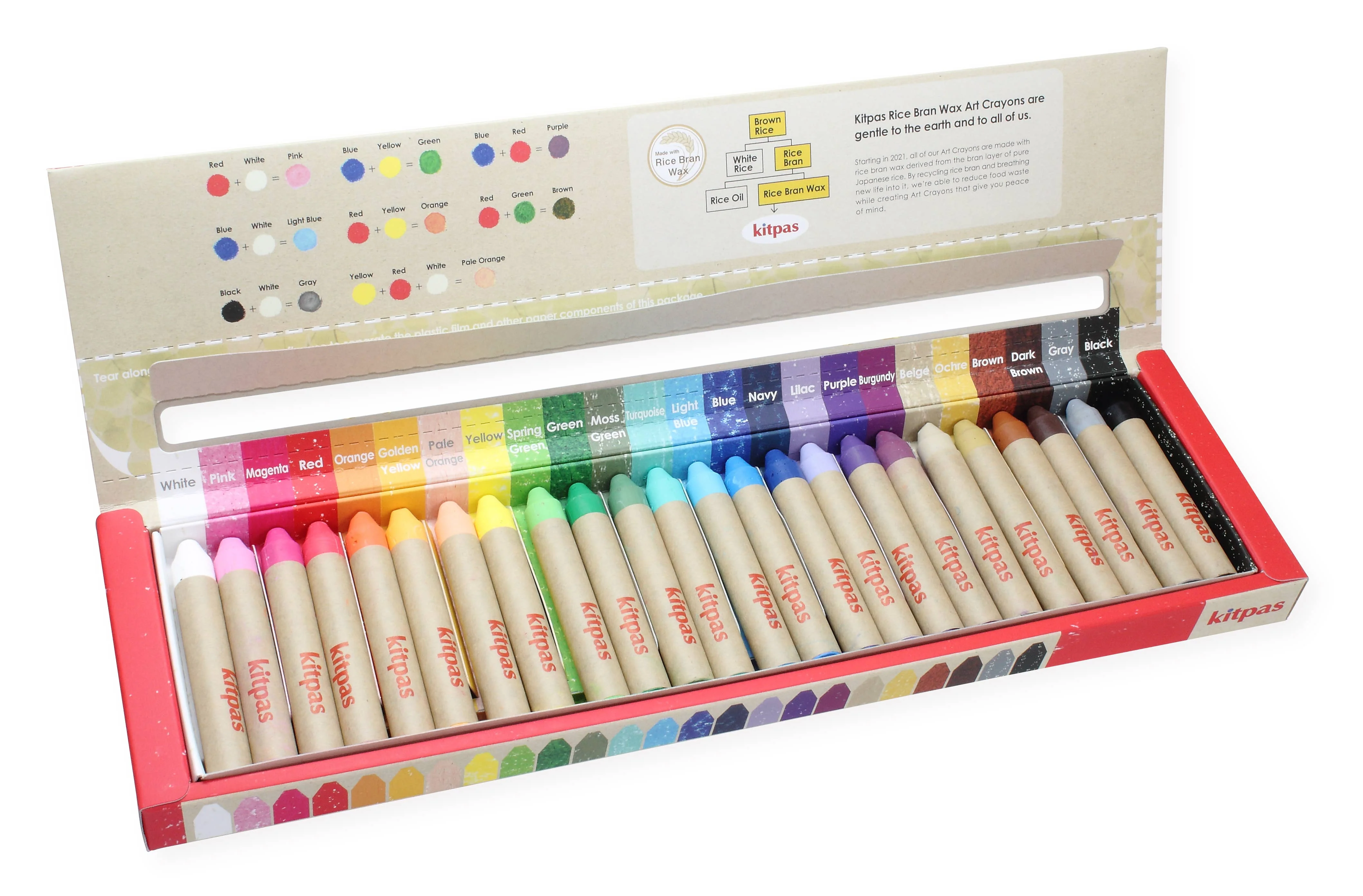 Kitpas Art Crayons 24 Color Set - Image 2