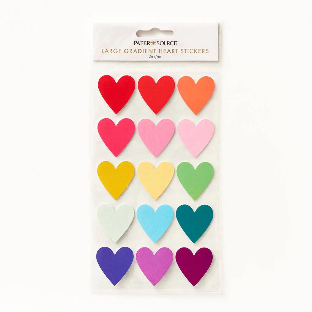 Large Gradient Heart Stickers