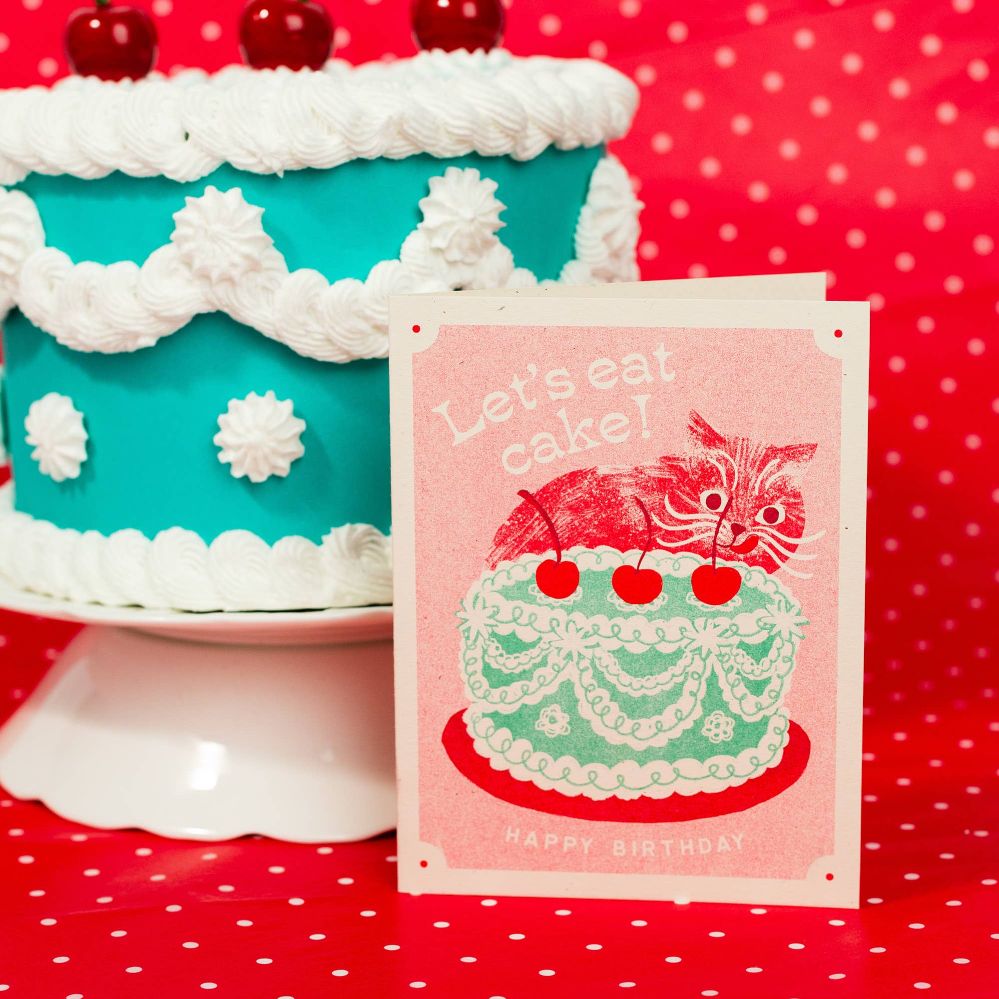 Let's Eat Cake Cat Birthday Card - Image 2