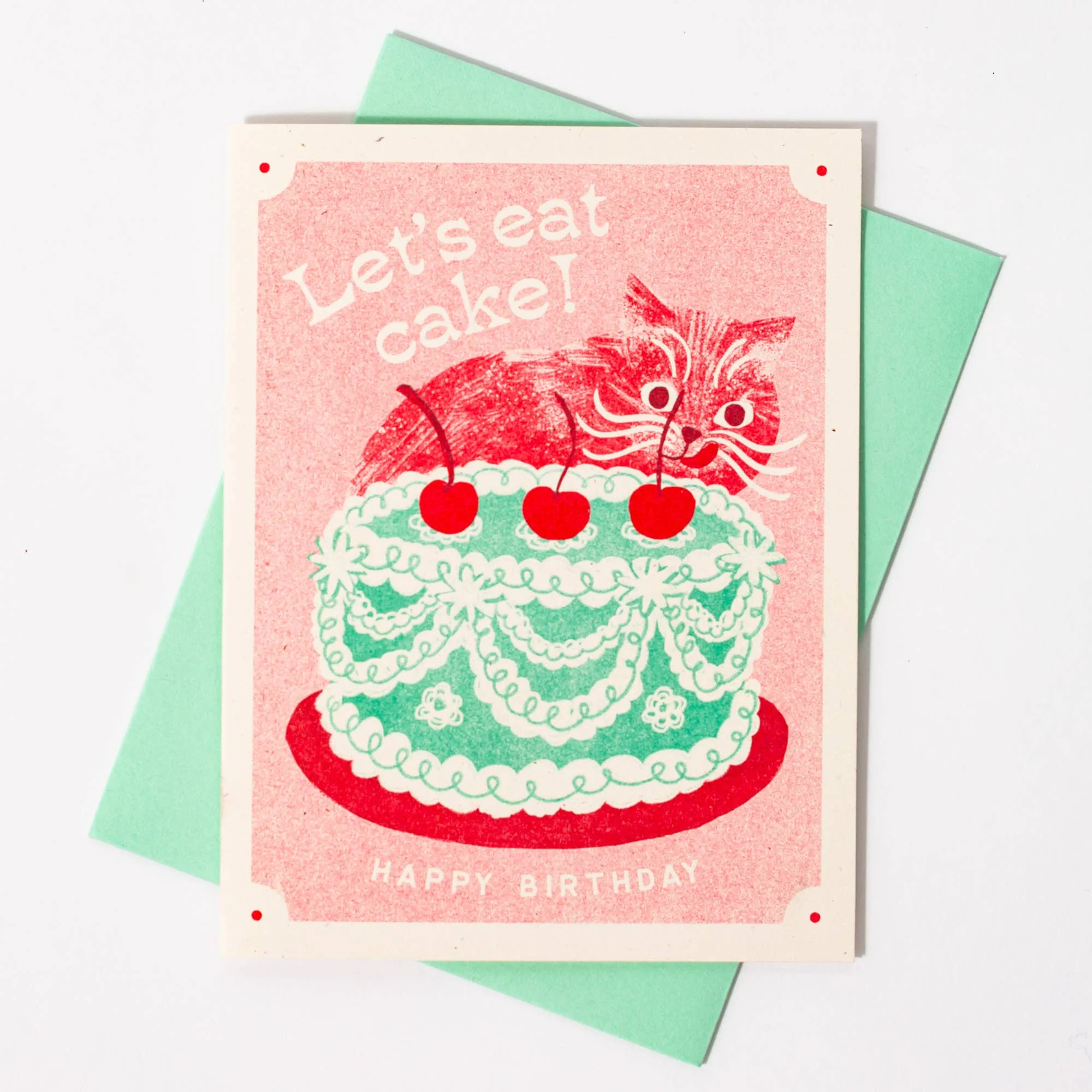 Let's Eat Cake Cat Birthday Card - Image 3