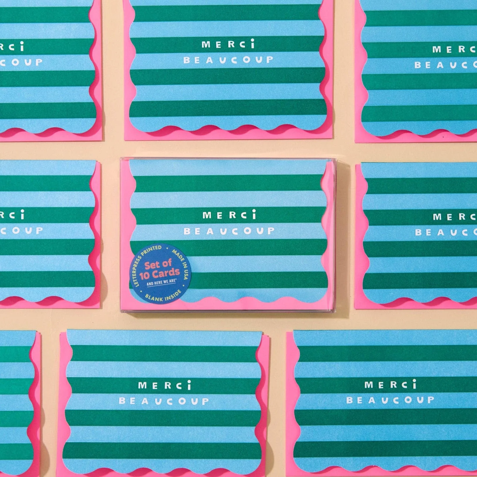 Merci Stripe Thank You Card Set - Image 4
