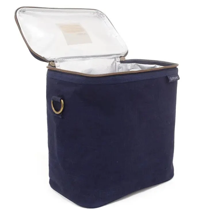 Linen Navy Lunch Poche - Image 2