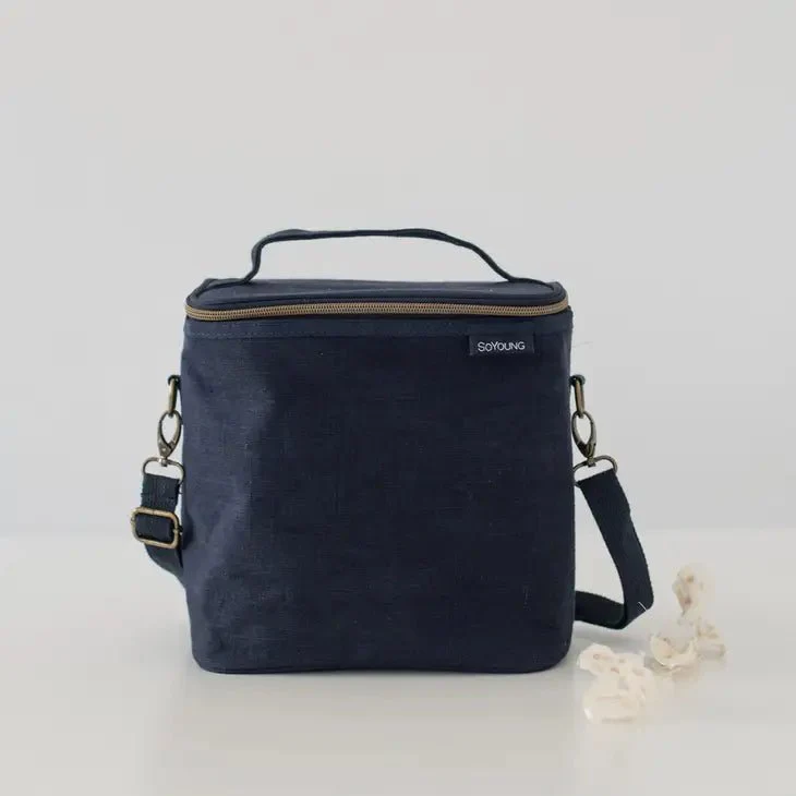 Linen Navy Lunch Poche - Image 4
