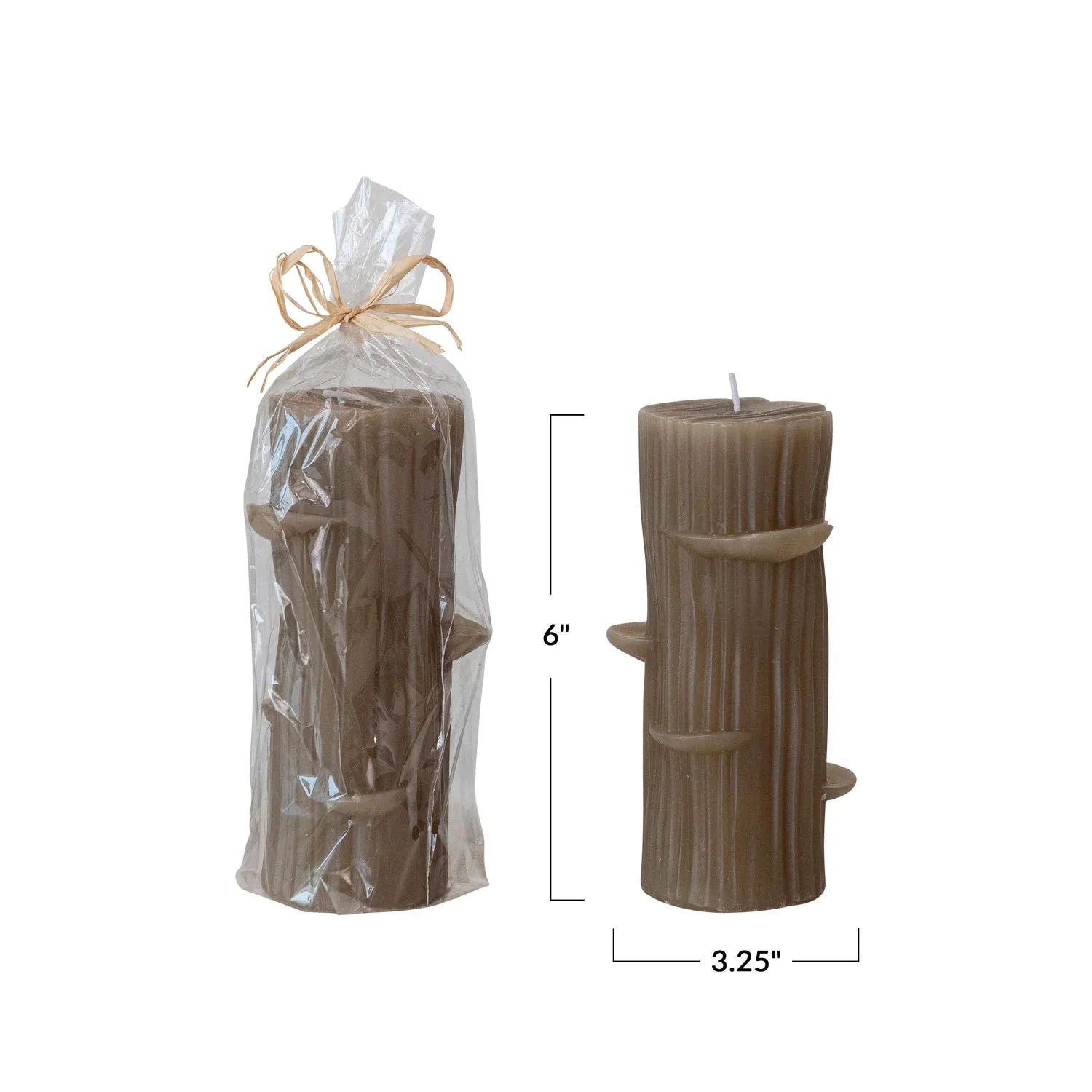 Log Shaped Candle with Mushrooms - Image 3
