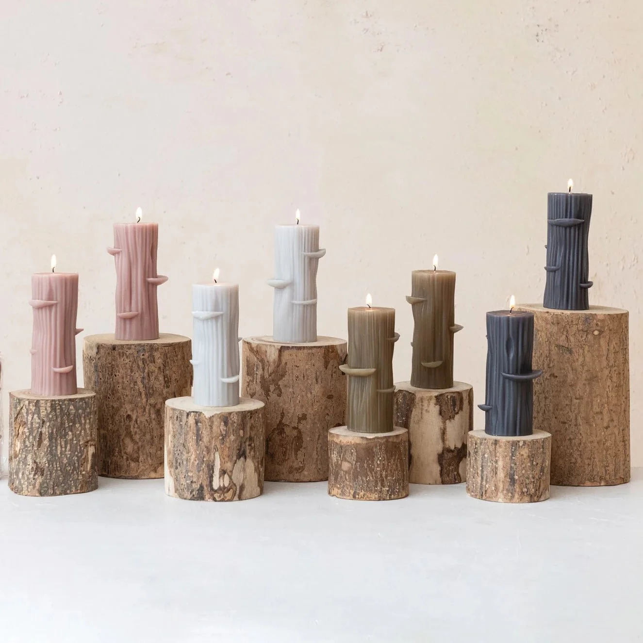 Log Shaped Candle with Mushrooms - Image 5