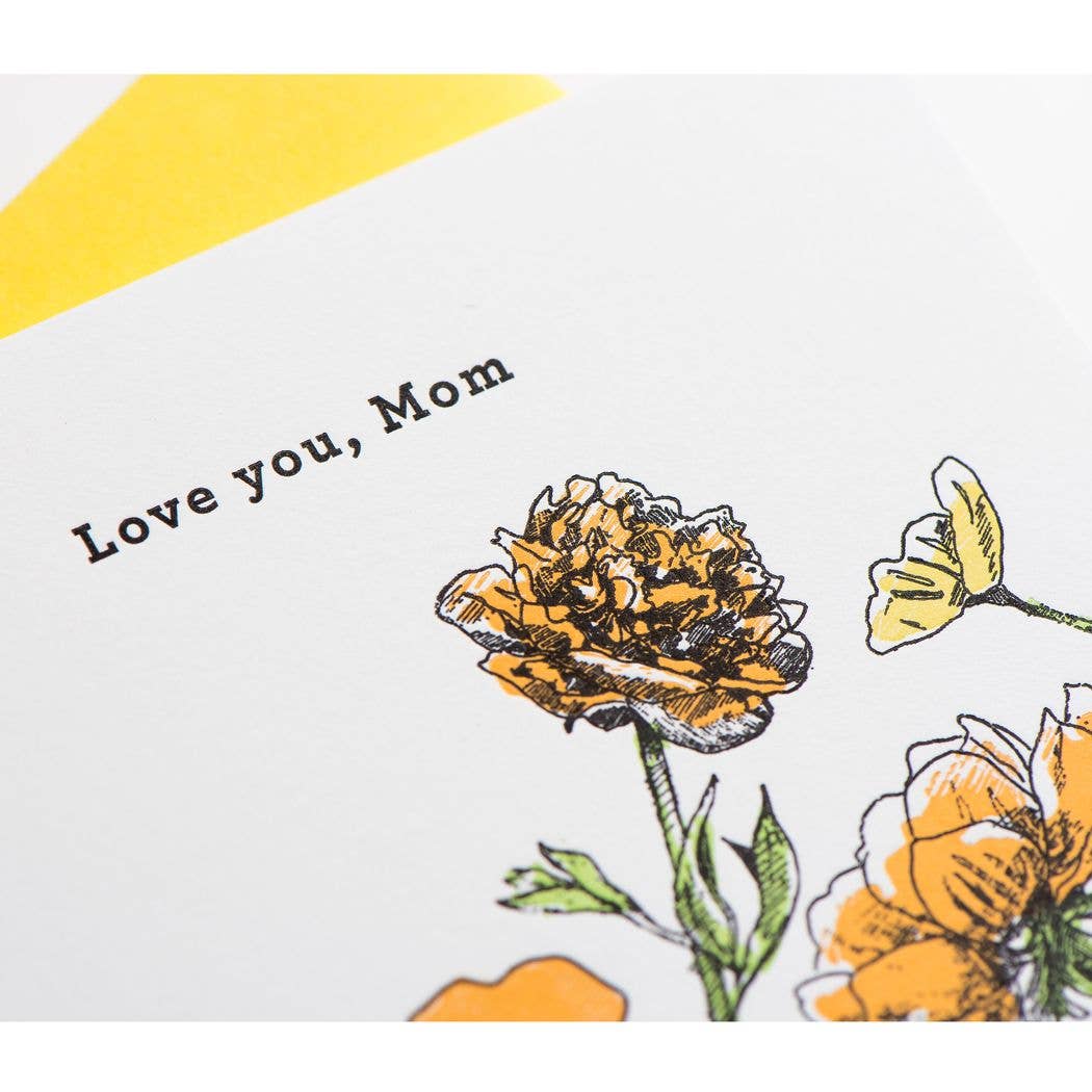 Love You Mom Floral Card - Image 3
