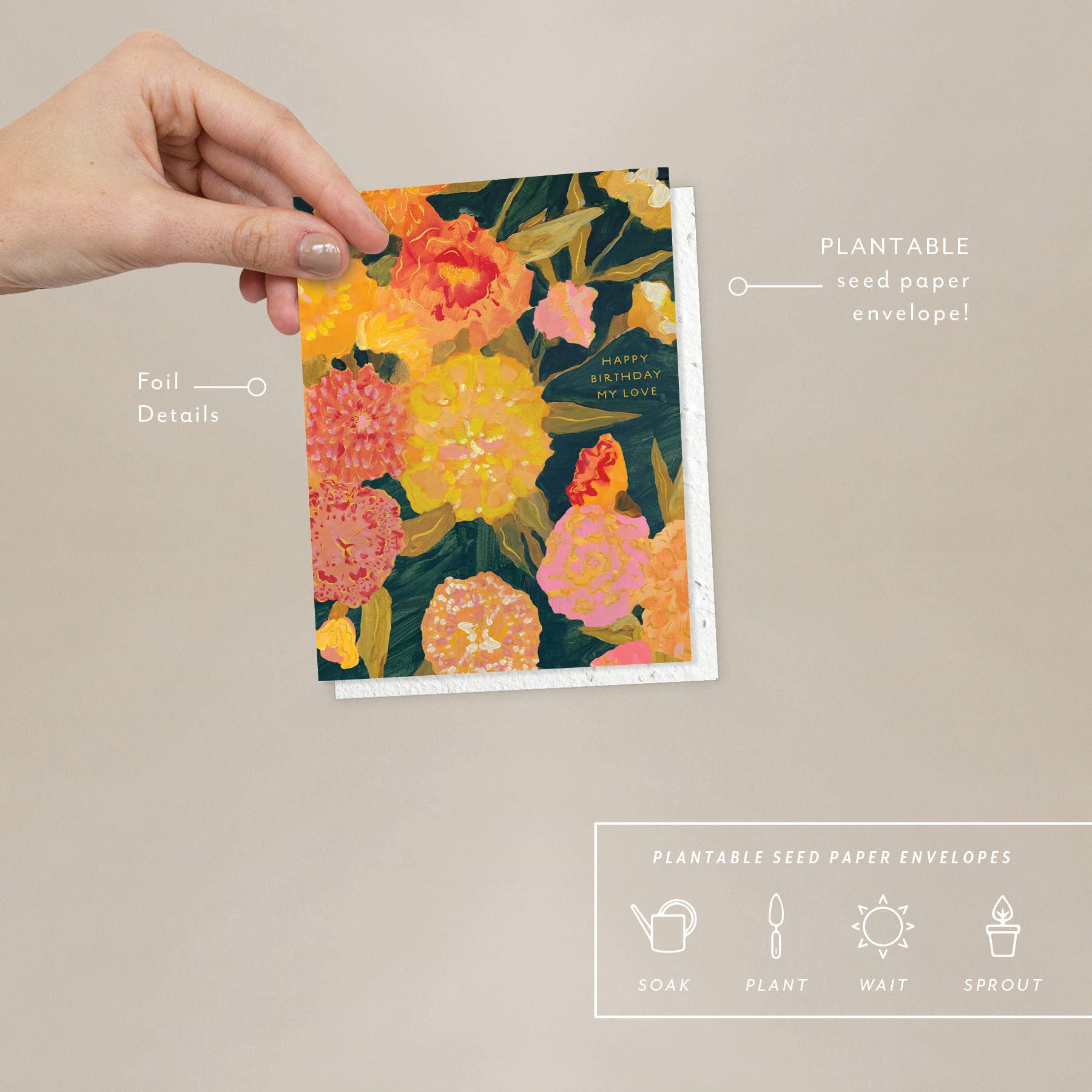 Marigolds Birthday Card - Image 2