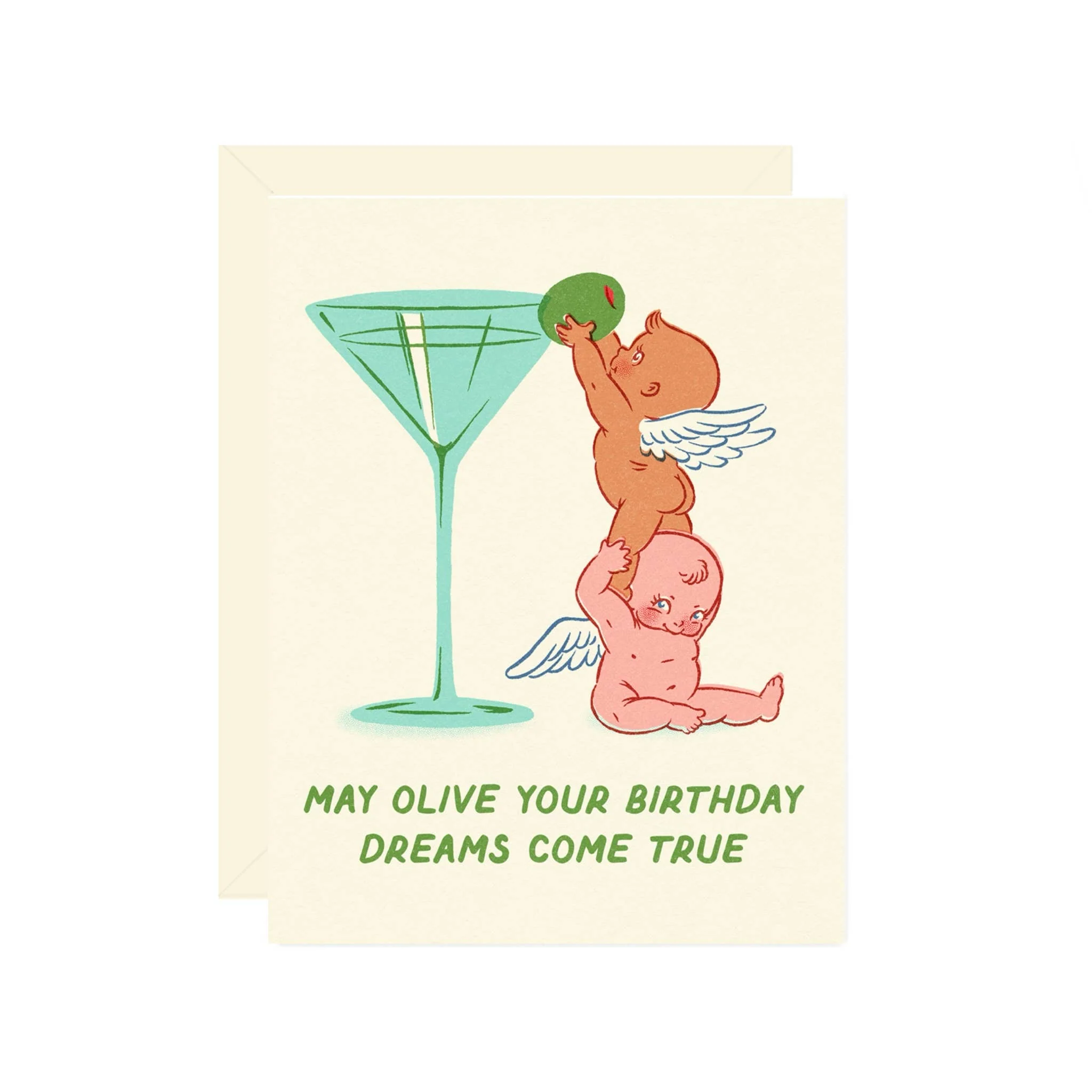 Martini Olive Birthday Card