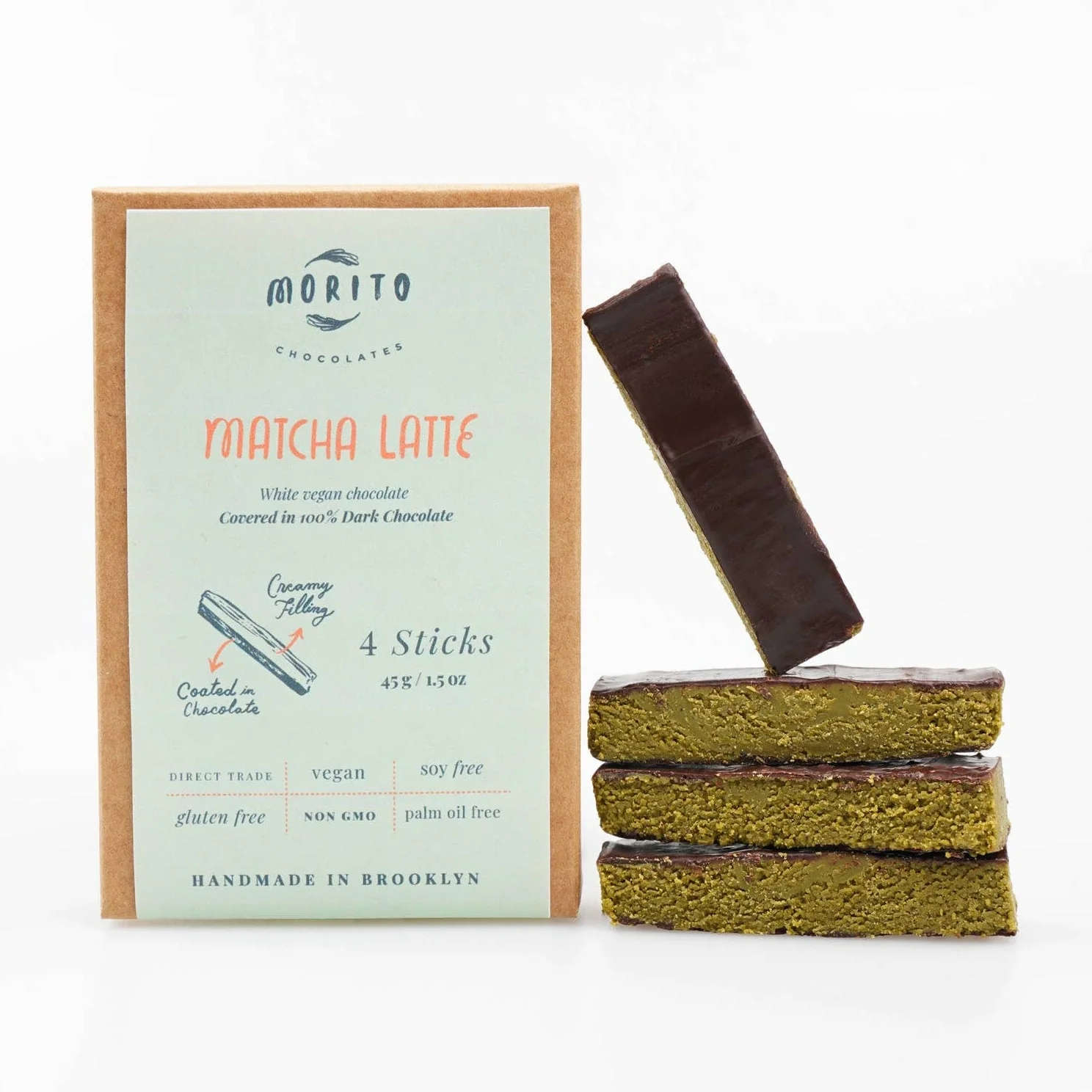 Matcha Latte Vegan Chocolate Sticks