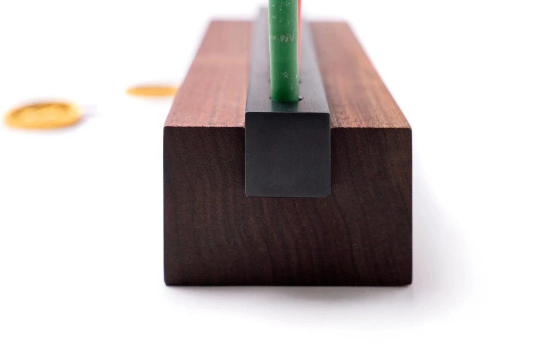 Modern Wood & Steel Menorah - Image 6