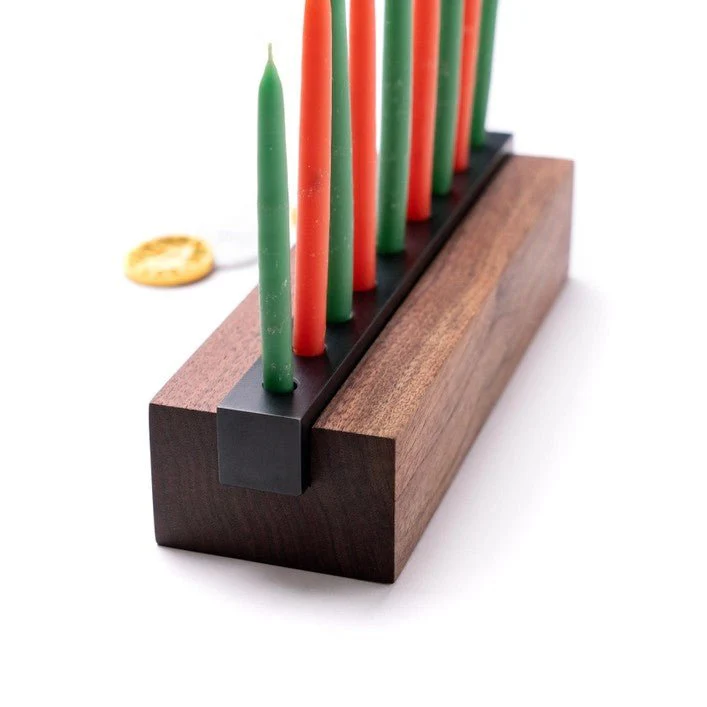 Modern Wood & Steel Menorah - Image 8
