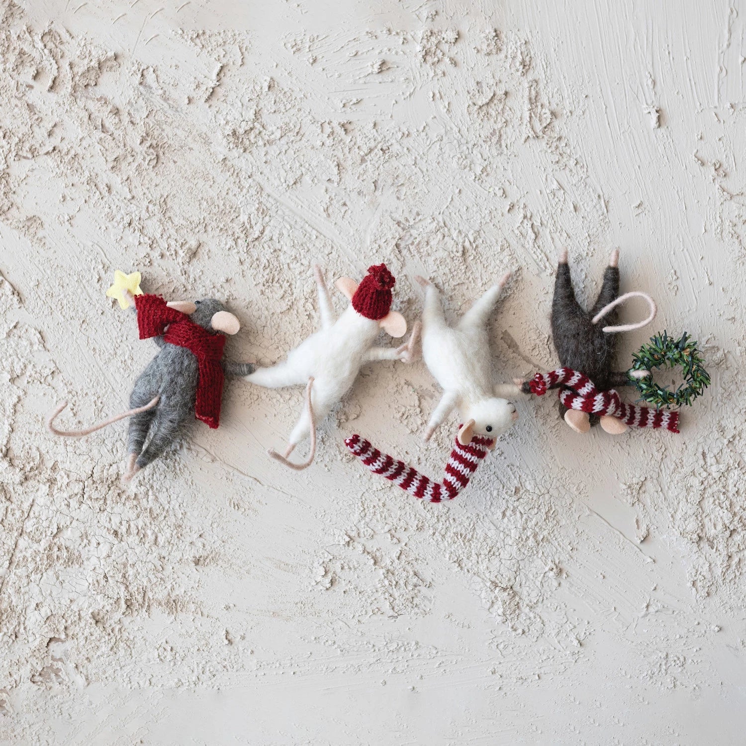 Mice in Scarfs & Hats Ornament - Image 2