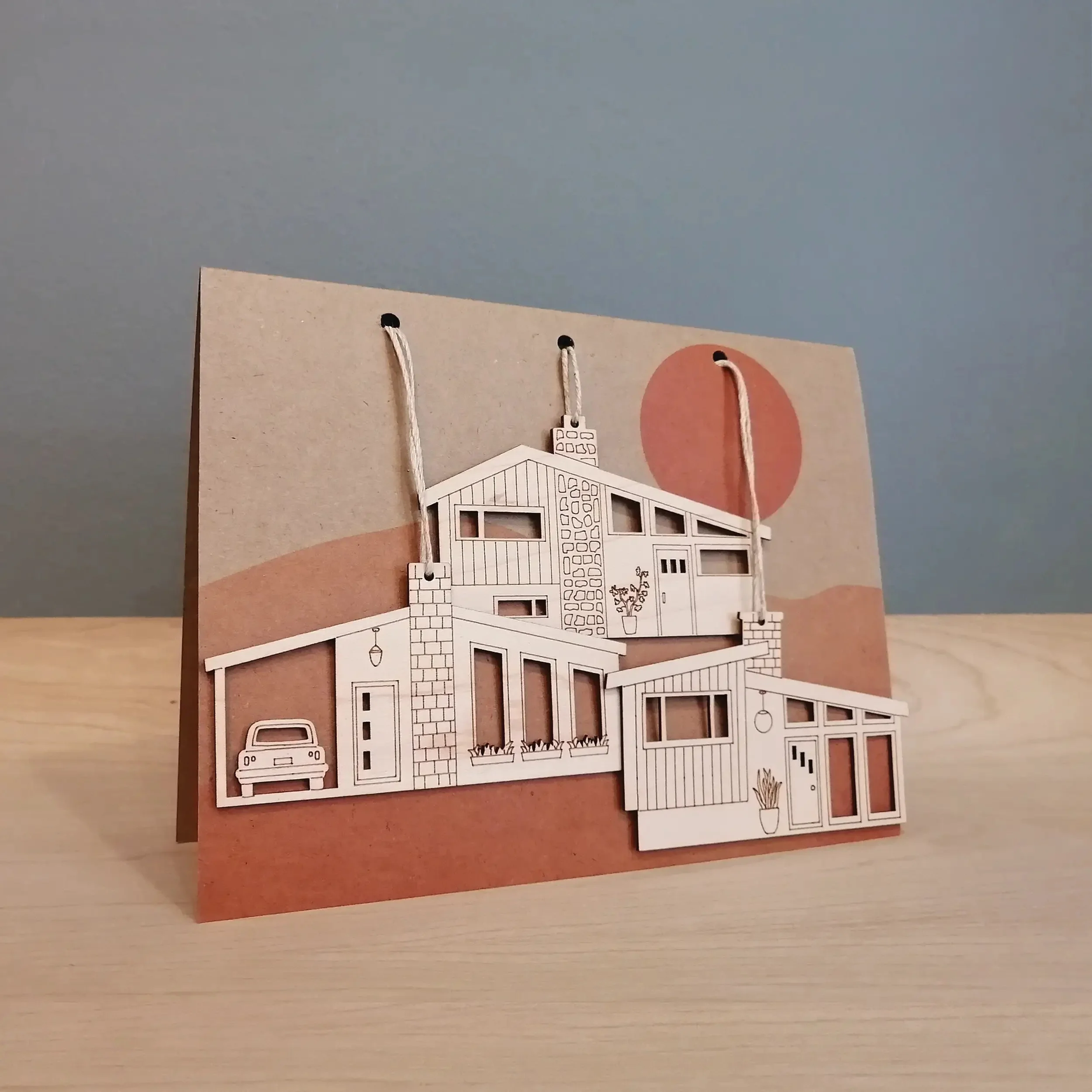 Mid-Century Modern Houses Ornament Set - Image 2