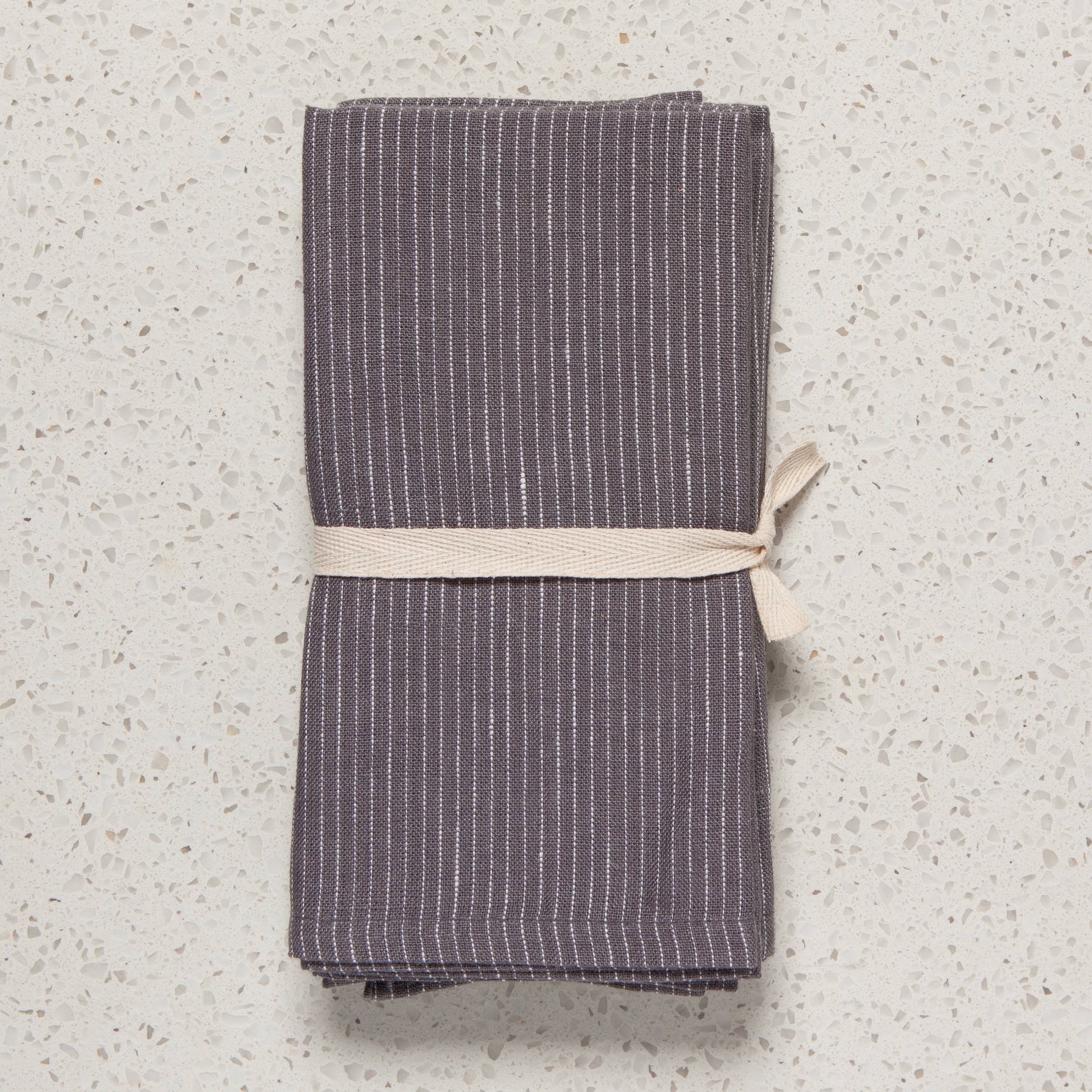 Pinstripe Linen Napkins, Set of 4 - Image 6