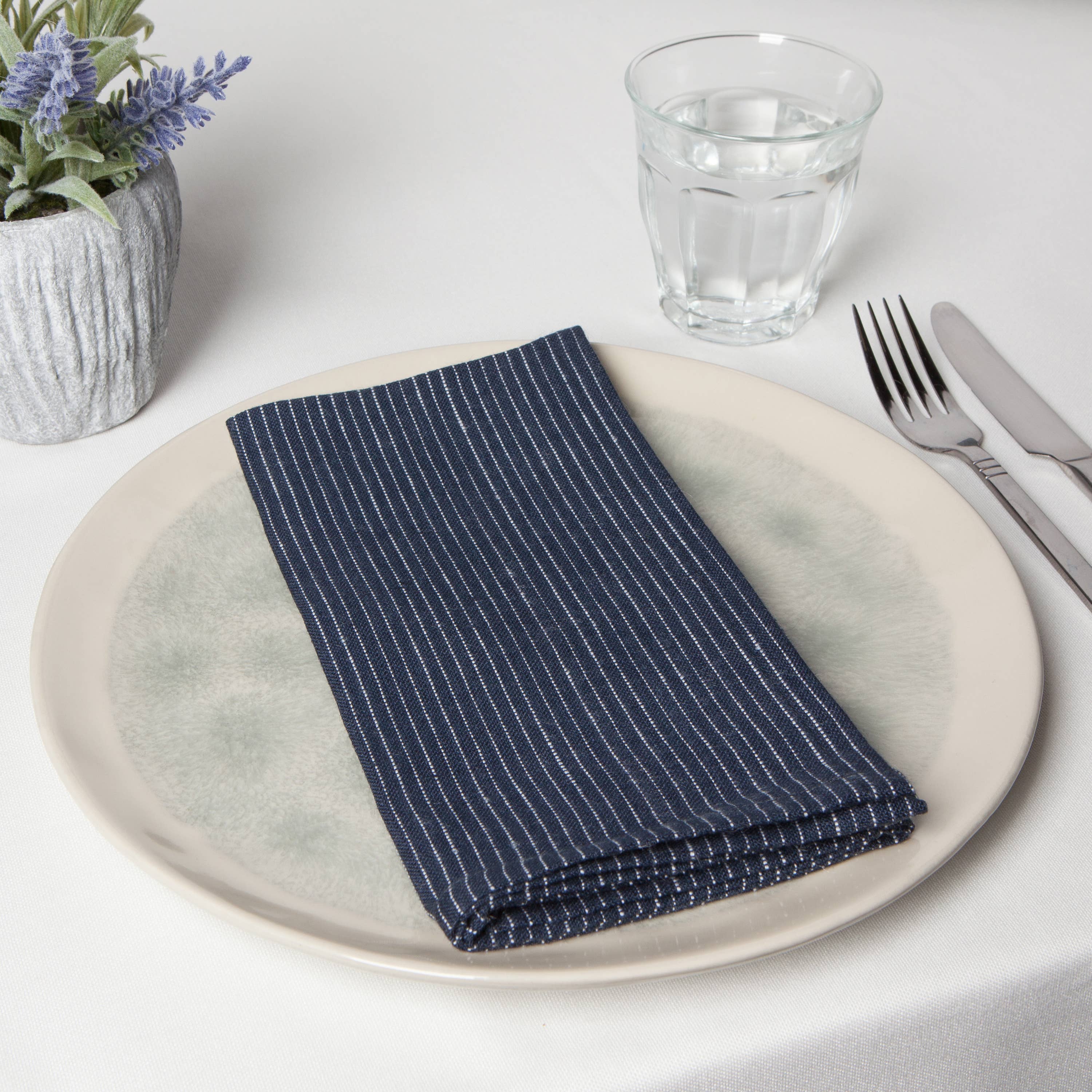 Pinstripe Linen Napkins, Set of 4 - Image 7