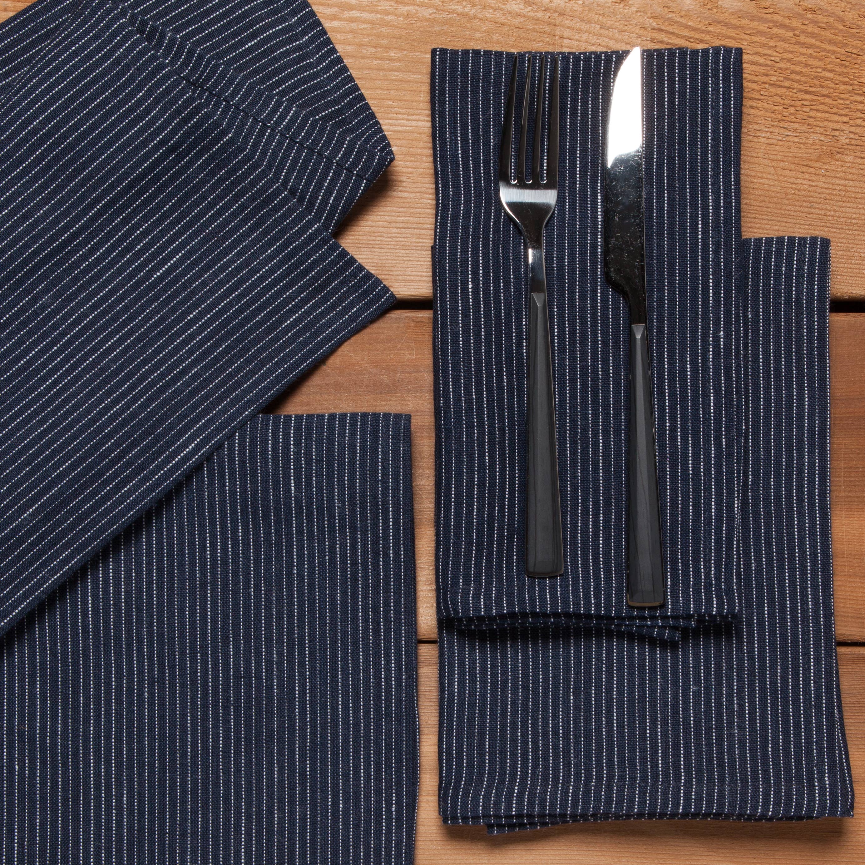 Pinstripe Linen Napkins, Set of 4 - Image 8