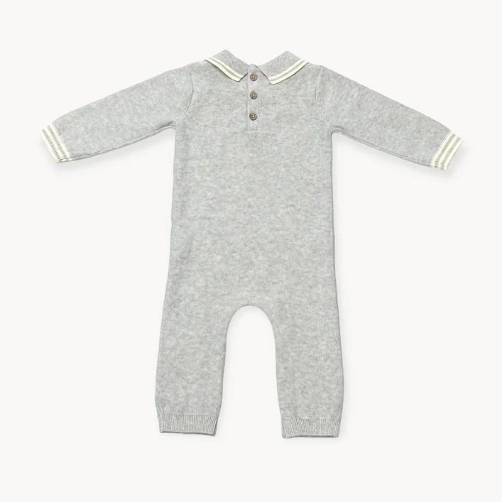 Milan Collar & Cable Knit Baby Jumpsuit - Image 2